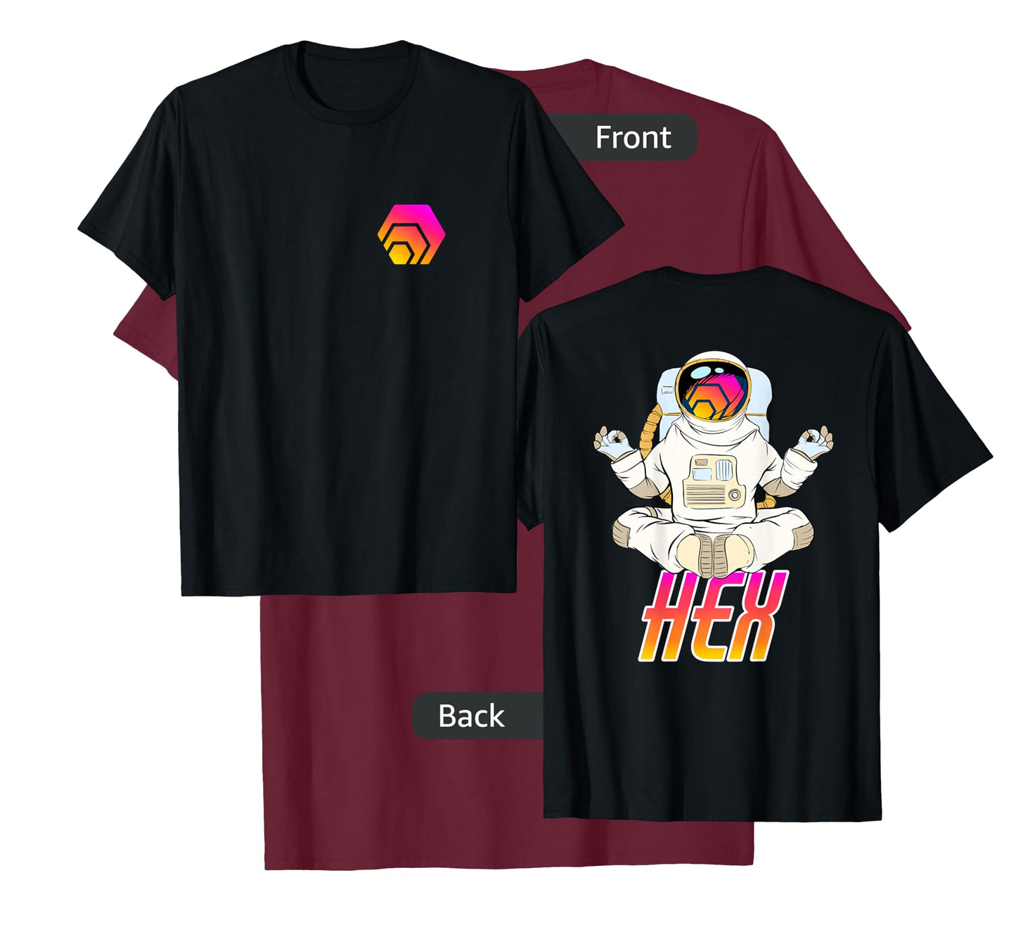 HEX Crypto Back Design Zen Yoga Cryptocurrency T-Shirt