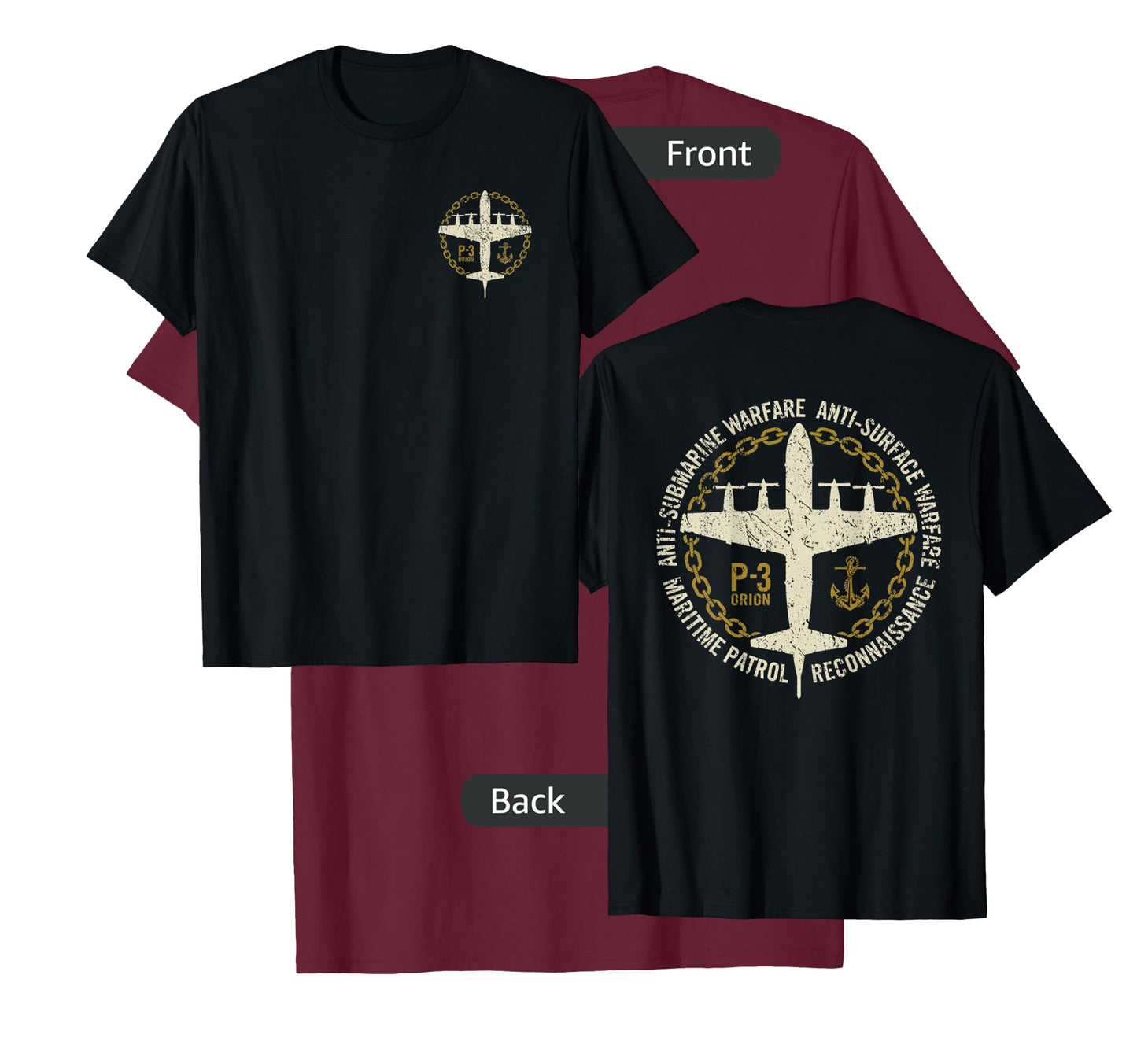 P-3 Orion Anti-Submarine Warfare Patrol Military Aircraft T-Shirt