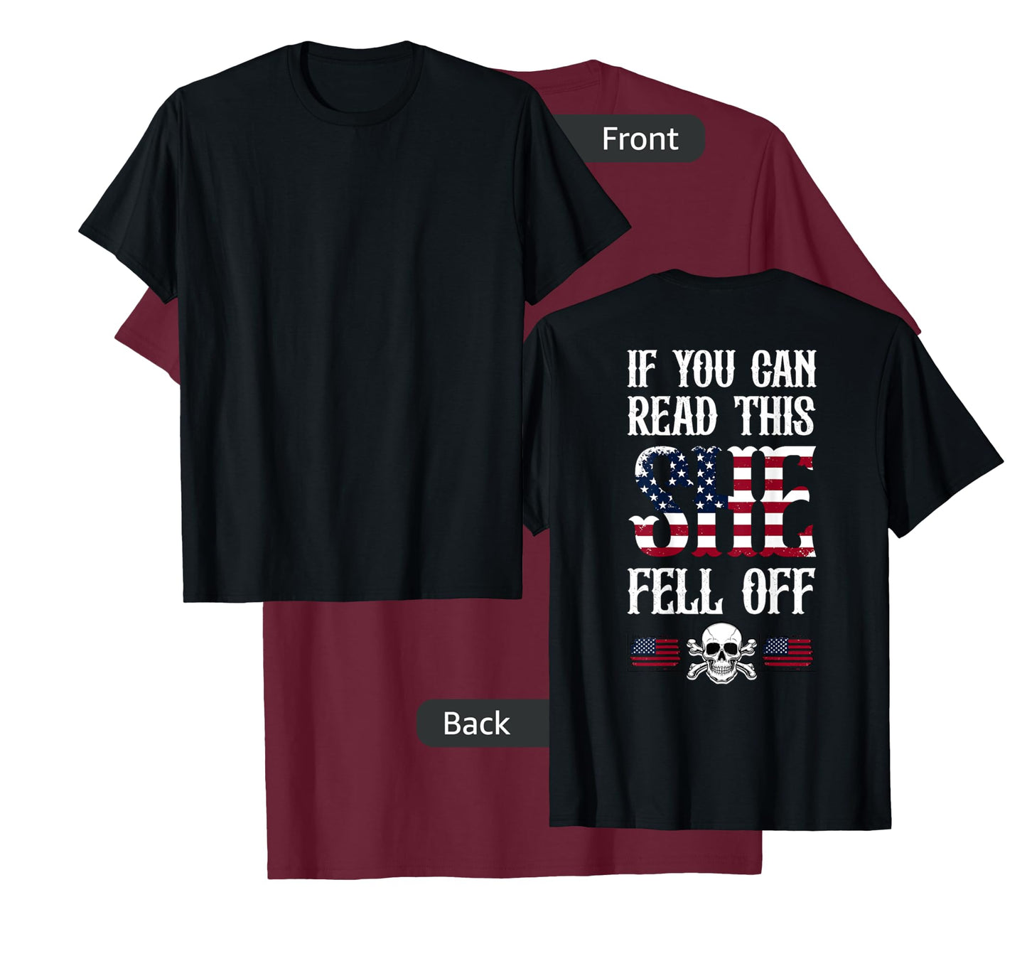 If You Can Read This She Fell Off Biker Motorcycle for Men T-Shirt