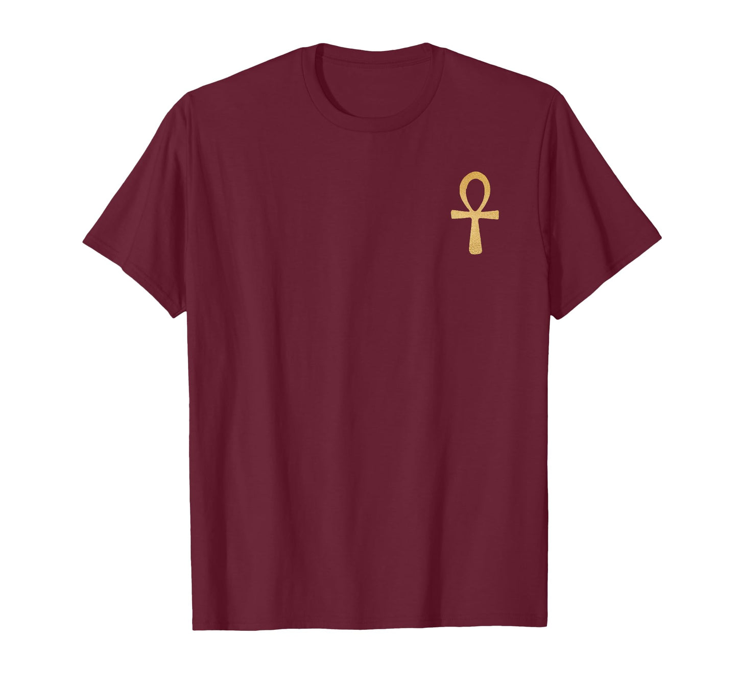 Ankh T-Shirt: Gold Ankh Symbol Shirt w. Egyptian Ankh Cross T-Shirt