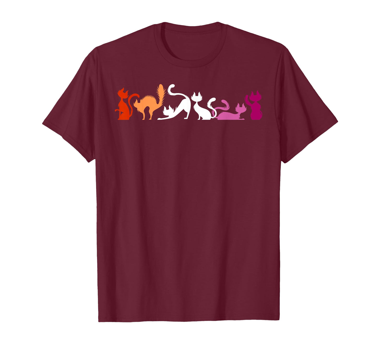 Playful Cats in Lesbian Pride Colors Stretch & Yoga T-Shirt