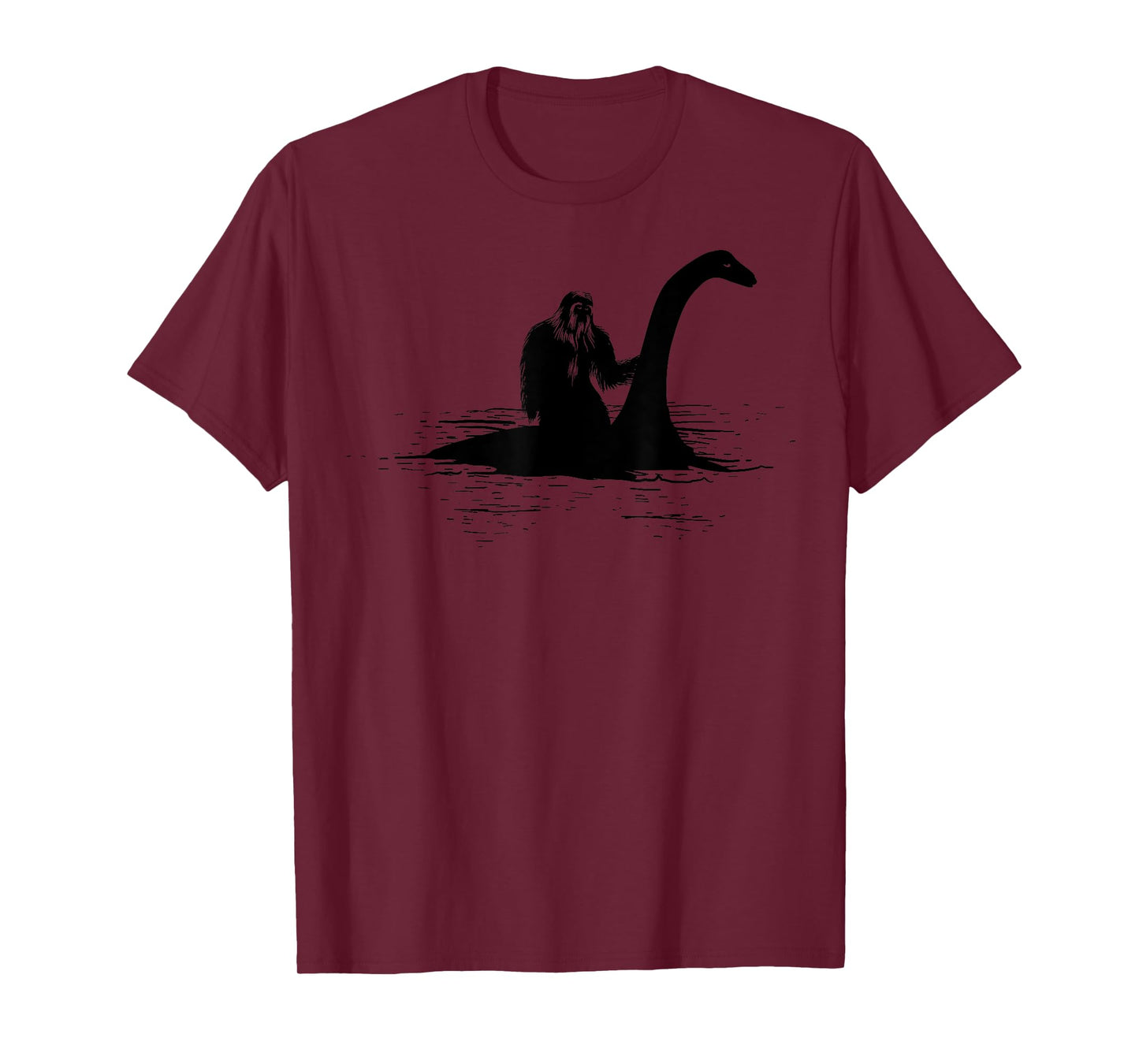 Bigfoot Riding Loch Ness Monster Cute Sasquatch Gift T-Shirt