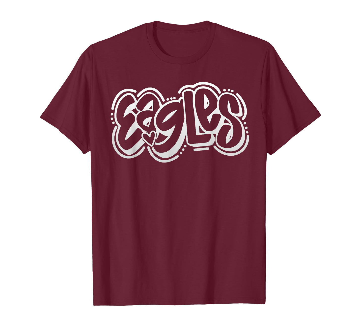 Vintage Eagles High School Go Eagles Pride Heart T-Shirt