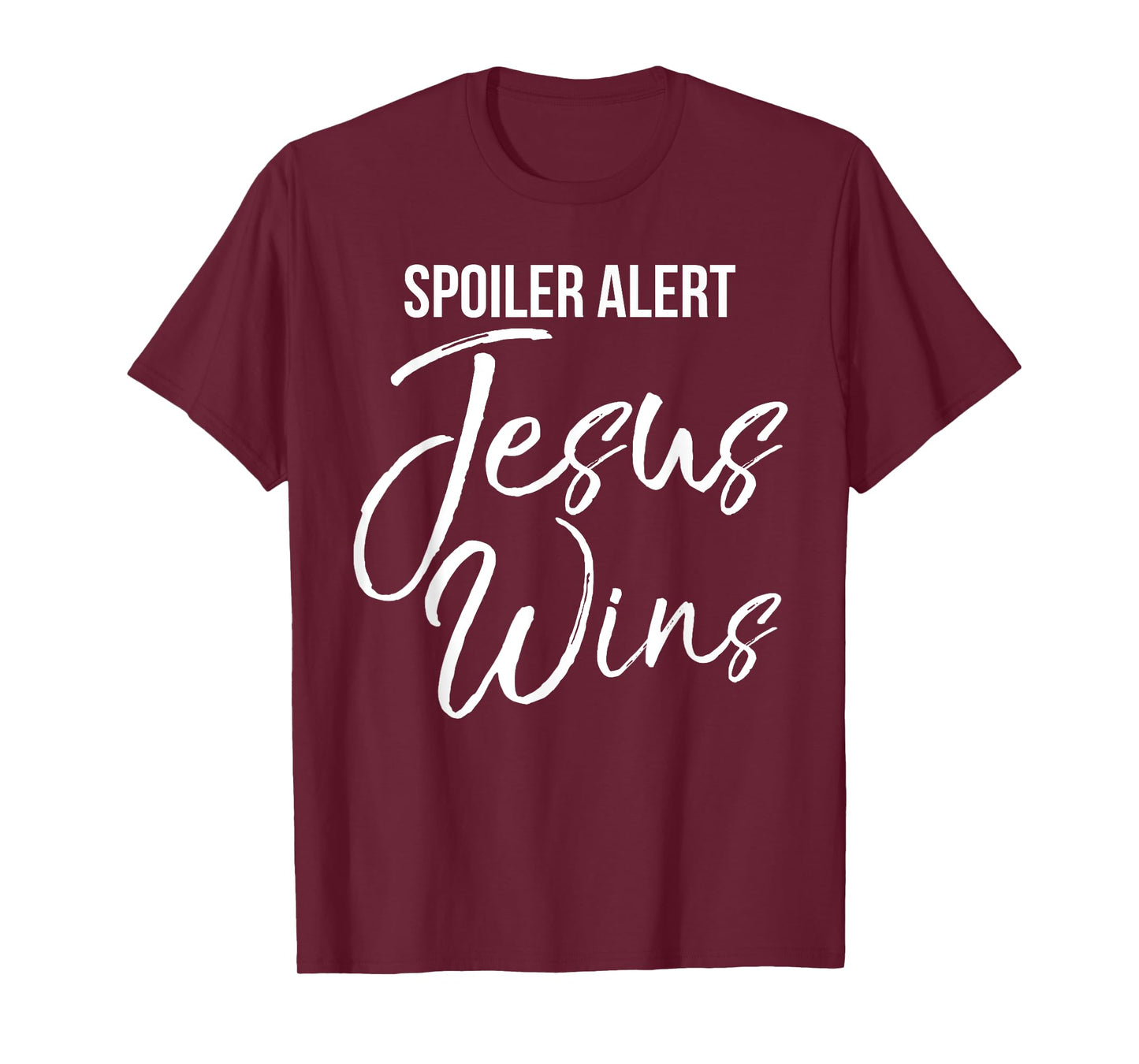 Spoiler Alert Jesus Wins Shirt Vintage Bold Christian Tee T-Shirt