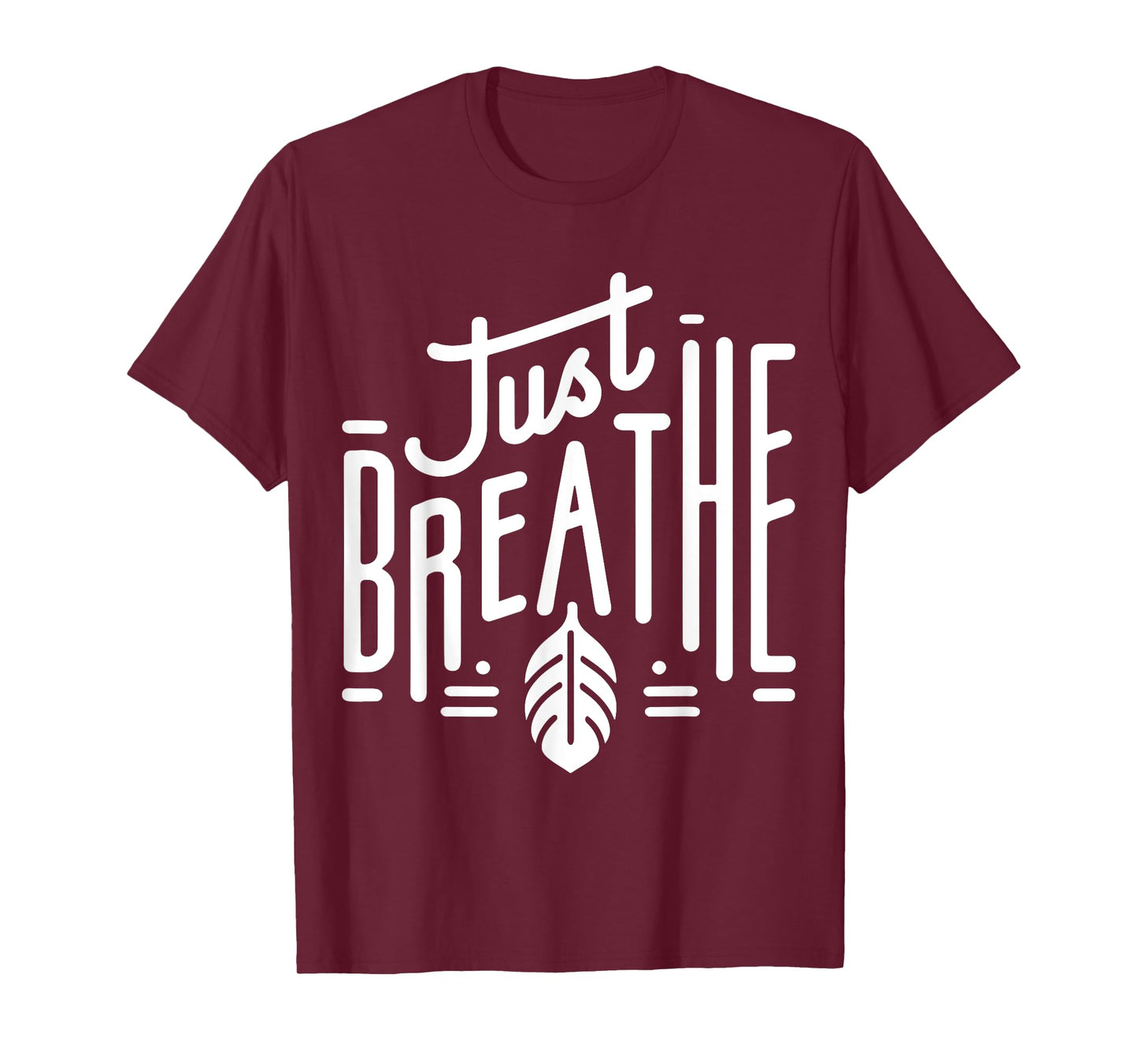 Just Breathe - Minimalist Mindfulness Print T-Shirt