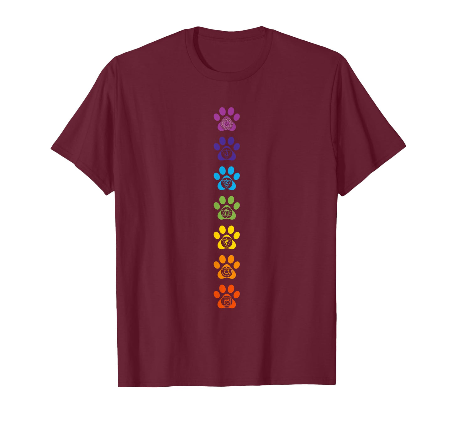 7 Chakras Puppy Paw Print Cute High Vibe Conscious T-Shirt T-Shirt