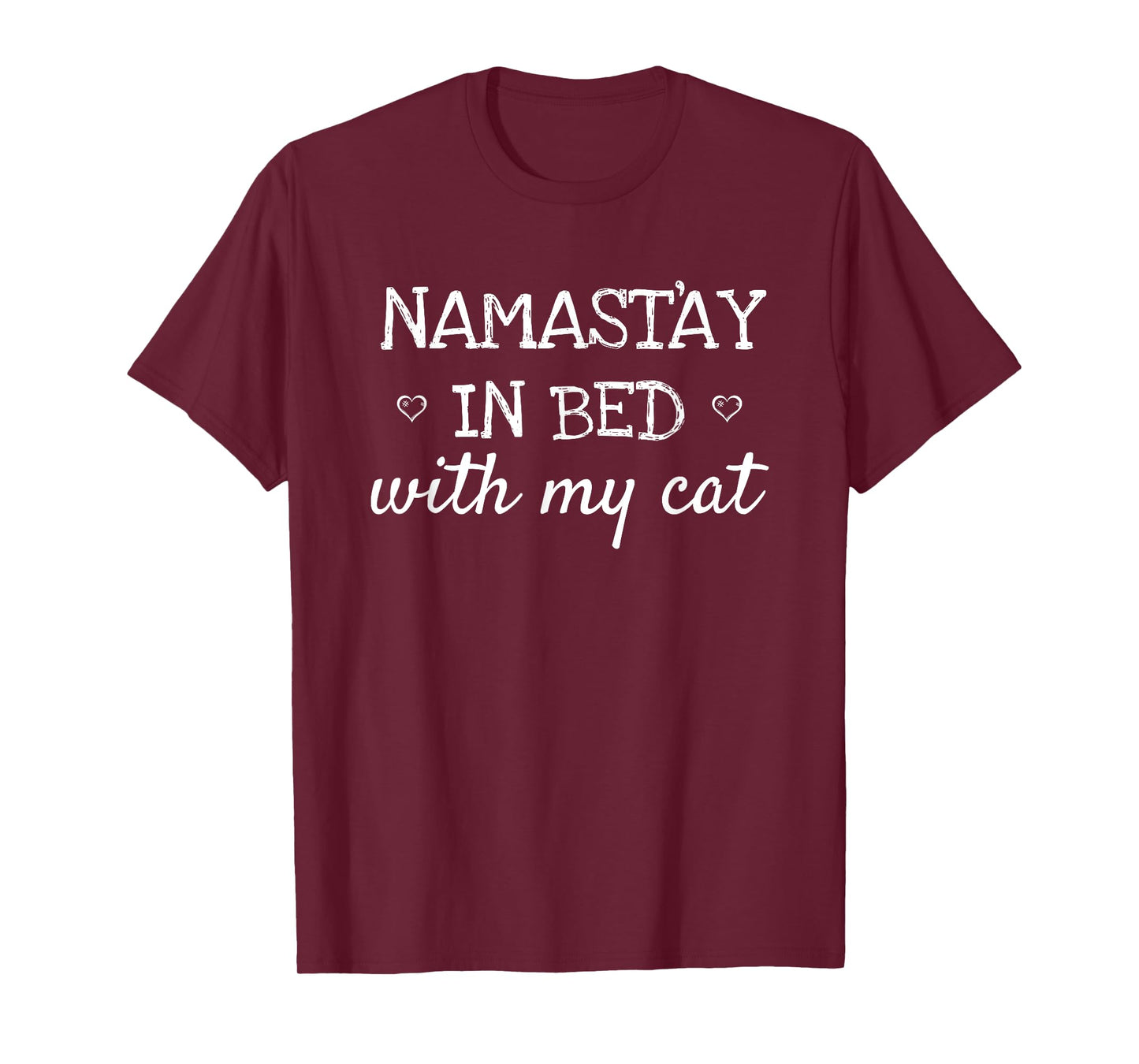Namastay In Bed With My Cat Namaste Funny Parody Yoga TShirt T-Shirt for Men Women Girls Kids