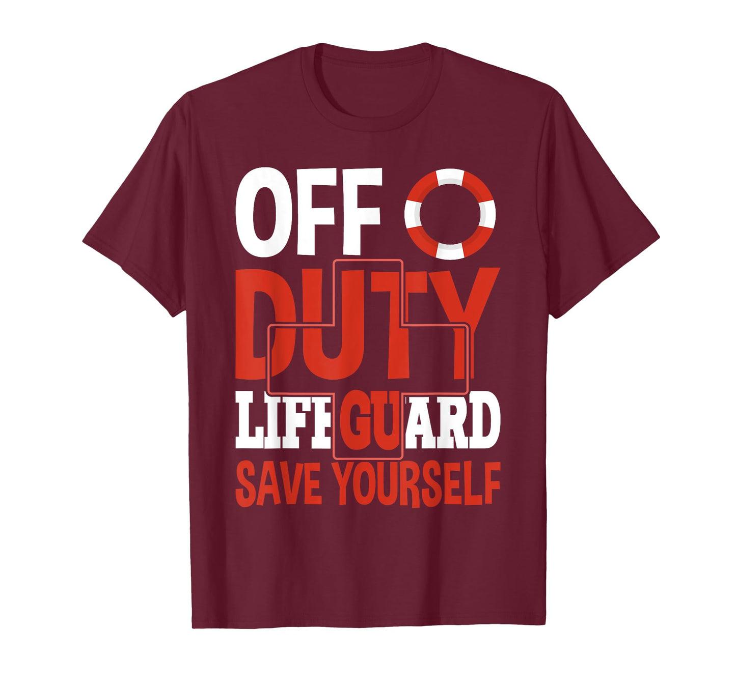 Life Guard: Off Duty Lifeguard Save Your... Employee Sayings T-Shirt, Small