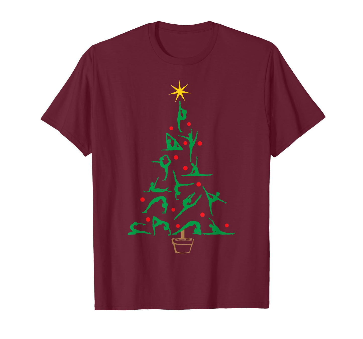 Xmas Gymnastics Yoga Christmas Tree T-Shirt