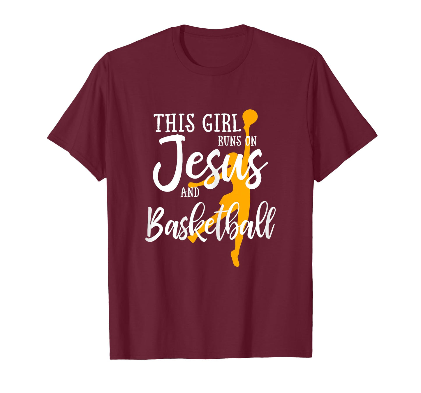 This Girl Runs On Jesus And Basketball Christian Gift T-Shirt
