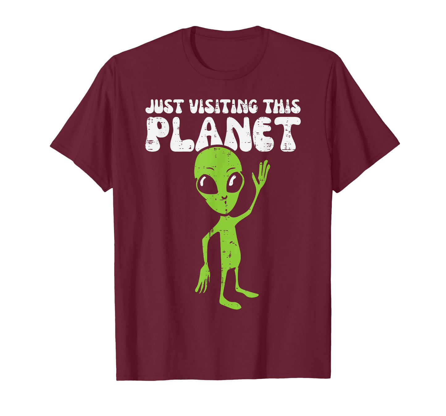 Alien Wave Just Visiting This Planet Funny Kids Men Women T-Shirt