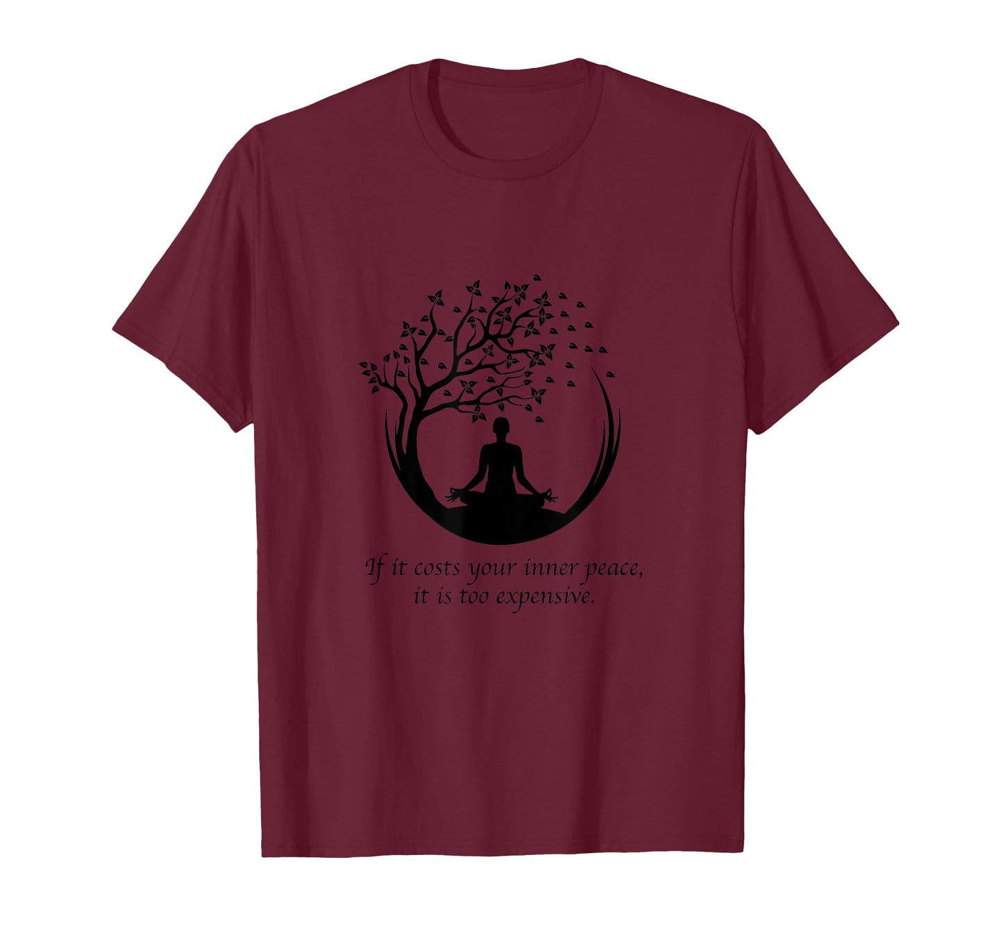 Yoga Lover Meditation Yoga Namaste Inspiration If It Costs Your Inner Peace It Too Expensive Women's Grey Yoga T-Shirt