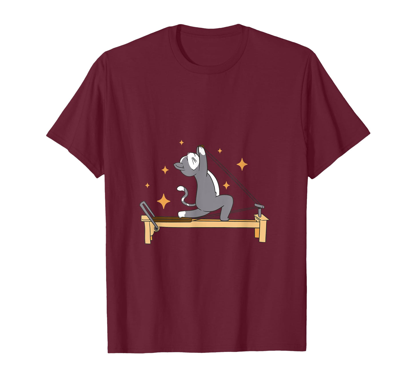 Cat Doing Pilates Workout Routine Men Women Kids T-Shirt