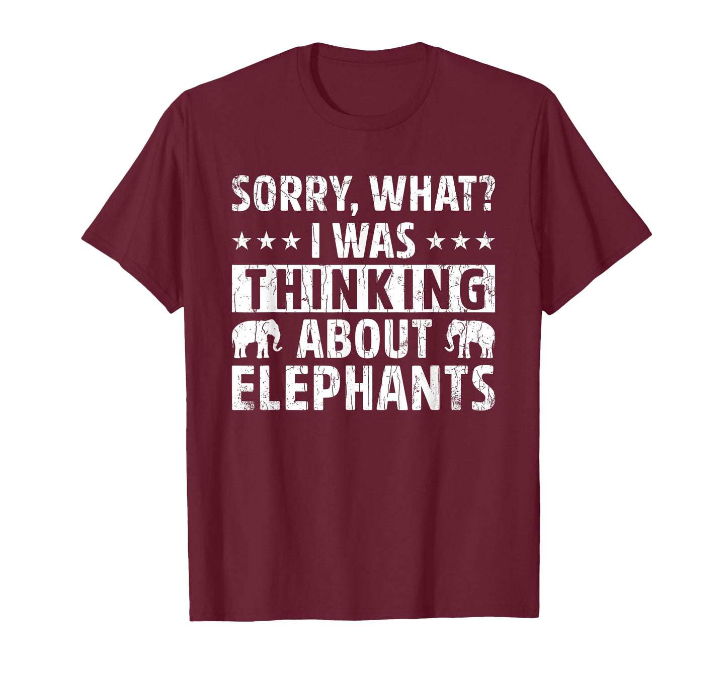 Thinking About Elephants Funny Elephant Boys Girls Graphic T-Shirt