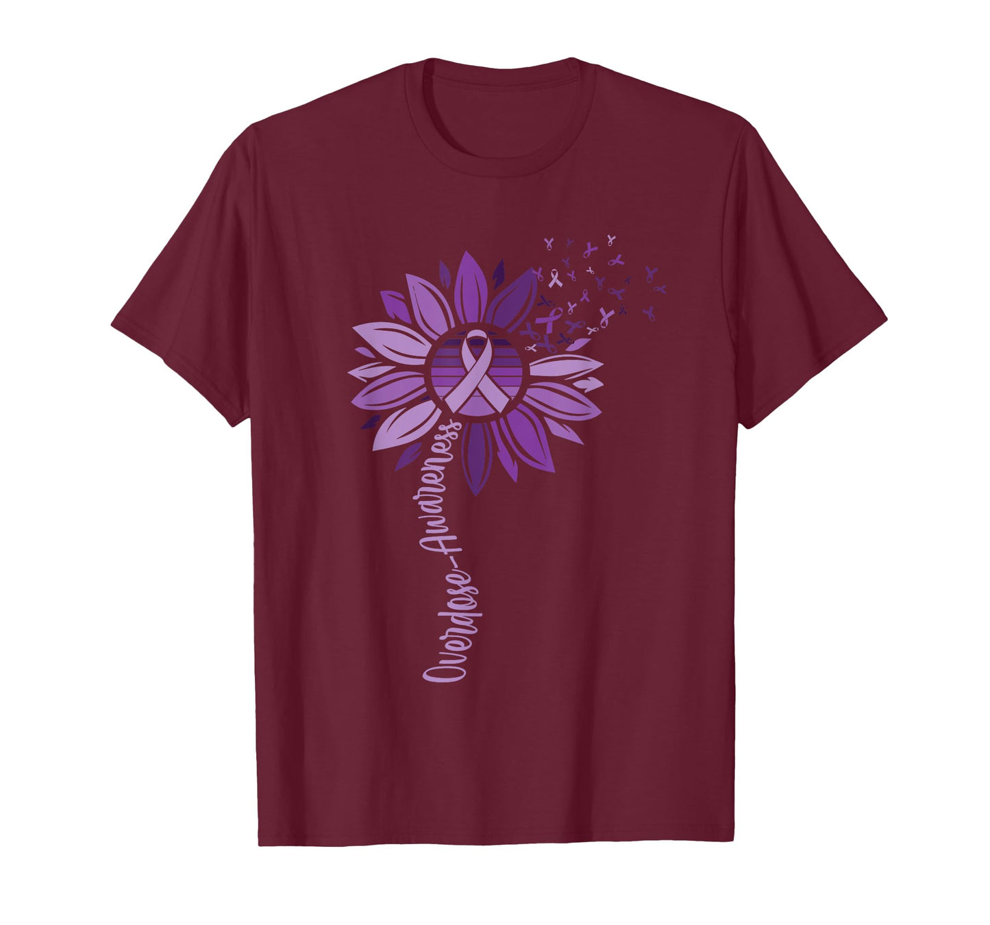 Sunflower Ribbons Overdose Awareness T-Shirt