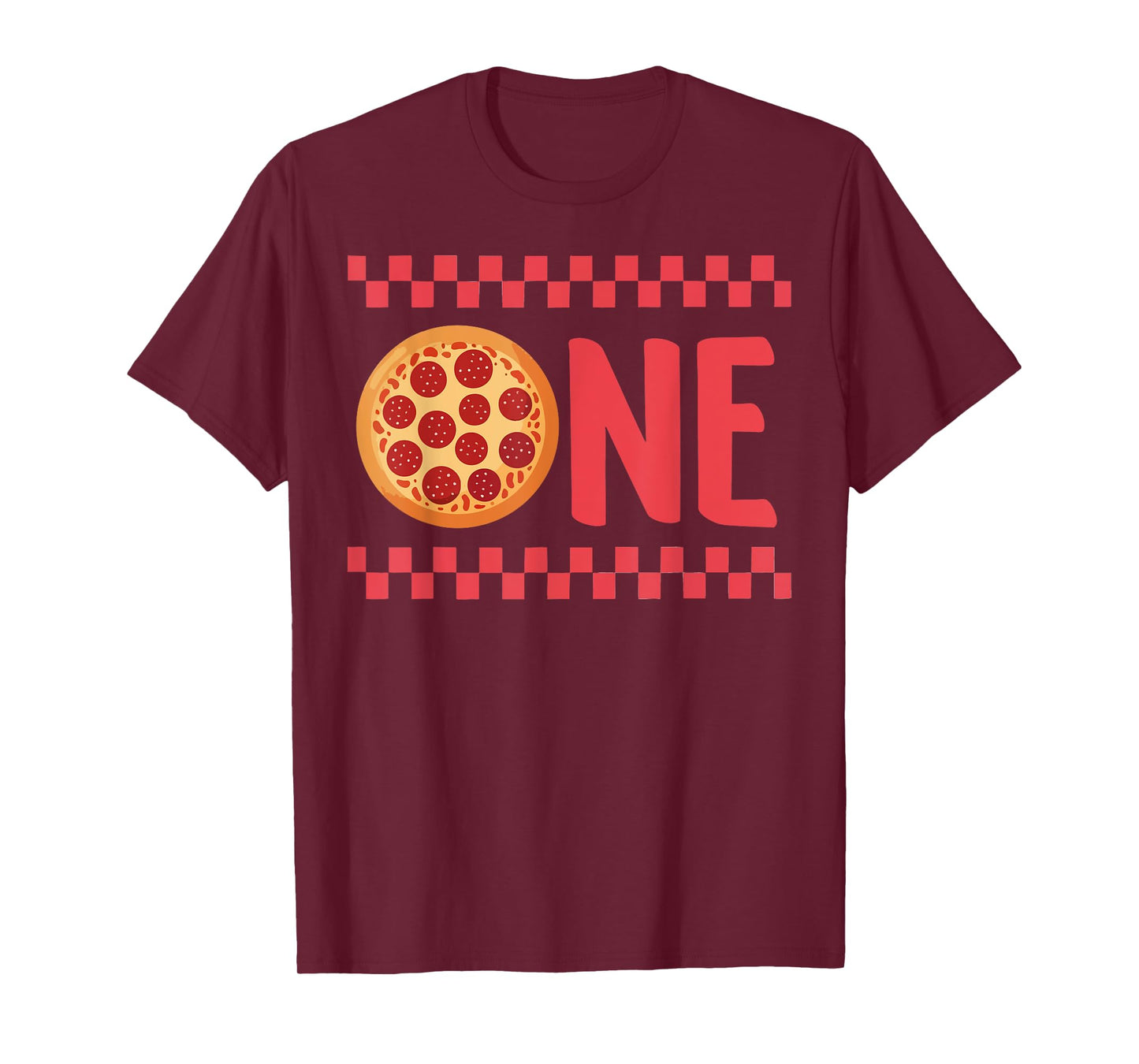 One 1st Birthday Family 1st Pizza Checkered Family Matching T-Shirt