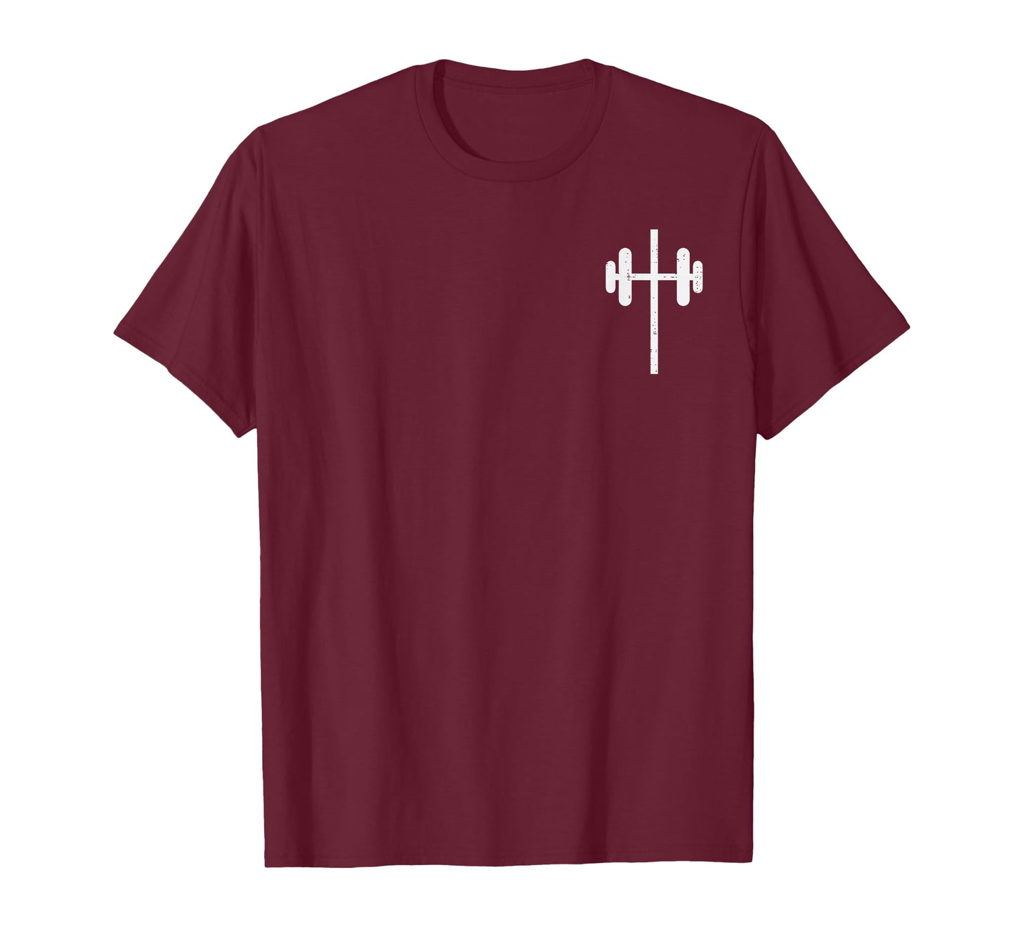 Workout Cross Barbel Pocket Christian Exercise Gym Men Women T-Shirt