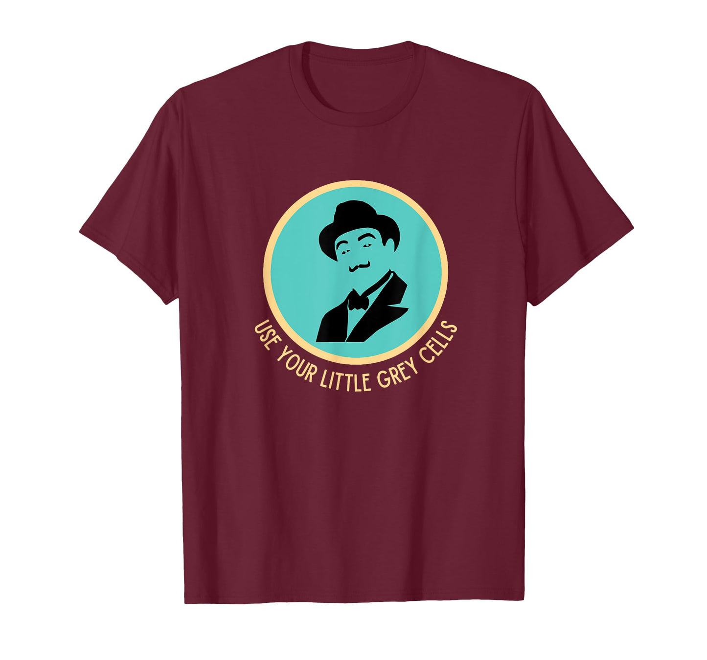 Poirot Use your little grey cells Hat Mustache vintage blue T-Shirt