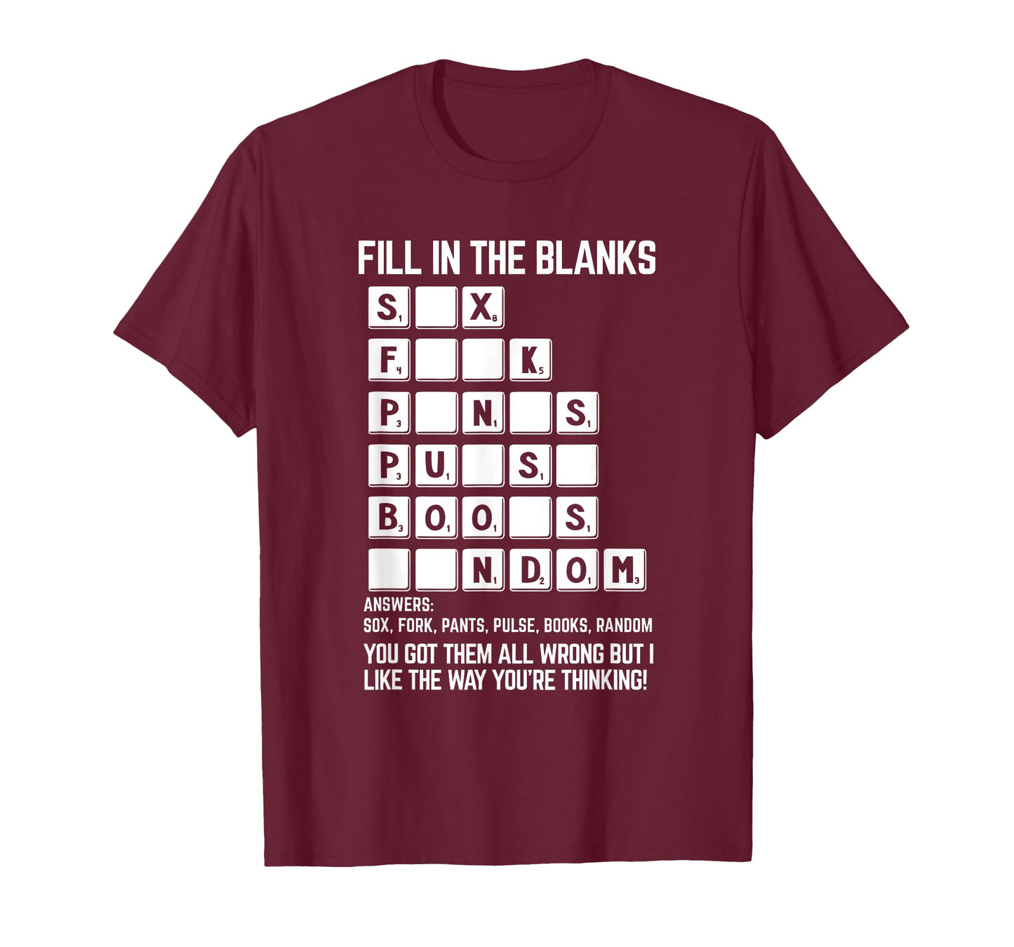 Dirty Mind Test Fill In The Blanks Apparel T-Shirt