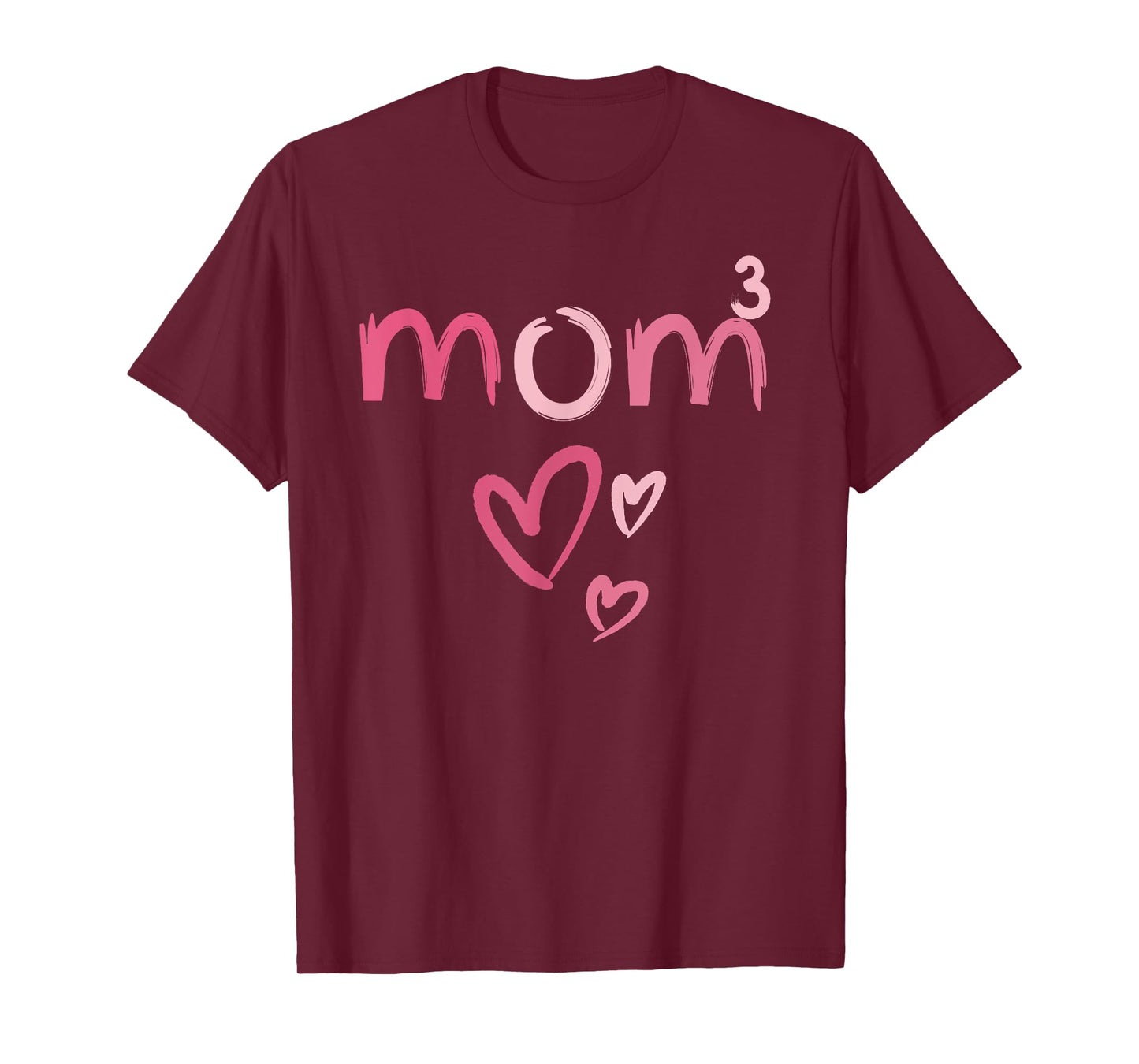 Mom3 Heart Mother of Three Mama of 3 Gifts Mothers Day T-Shirt