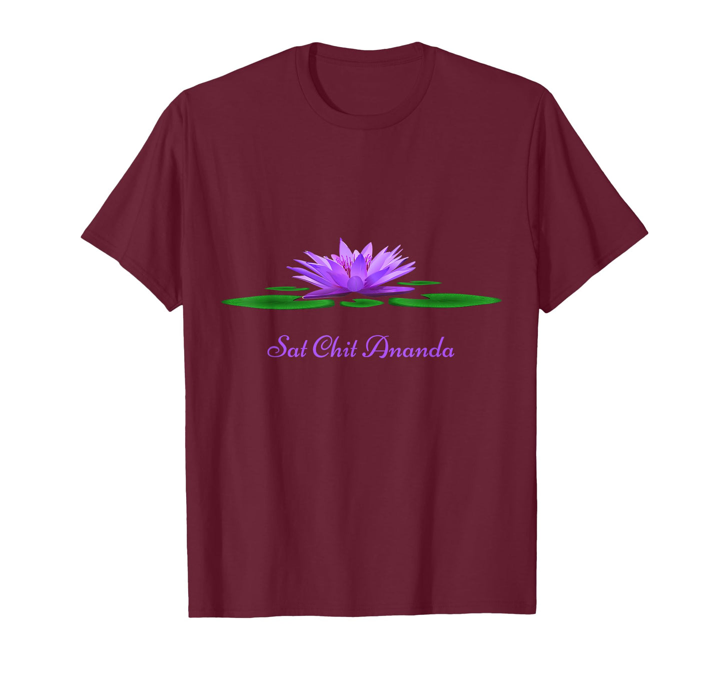 Sat Chit Ananda Mantra Purple Lotus Flower T-Shirt