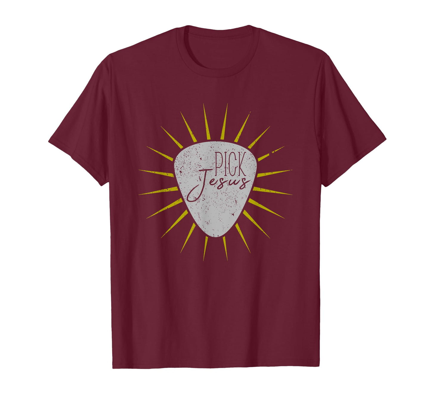 Pick Jesus T-Shirt Christian Guitar Player Guitarist Gift T-Shirt