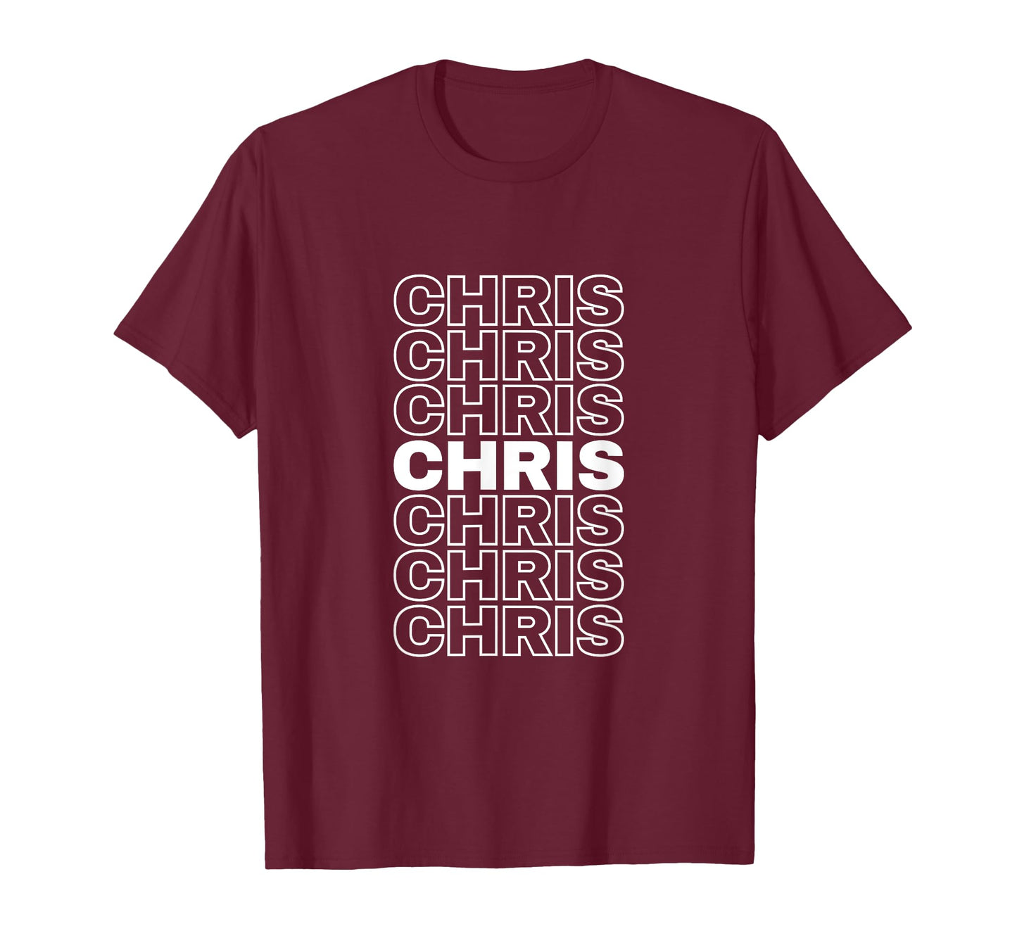 I Love Chris Retro Pattern Personalized First Name T-Shirt