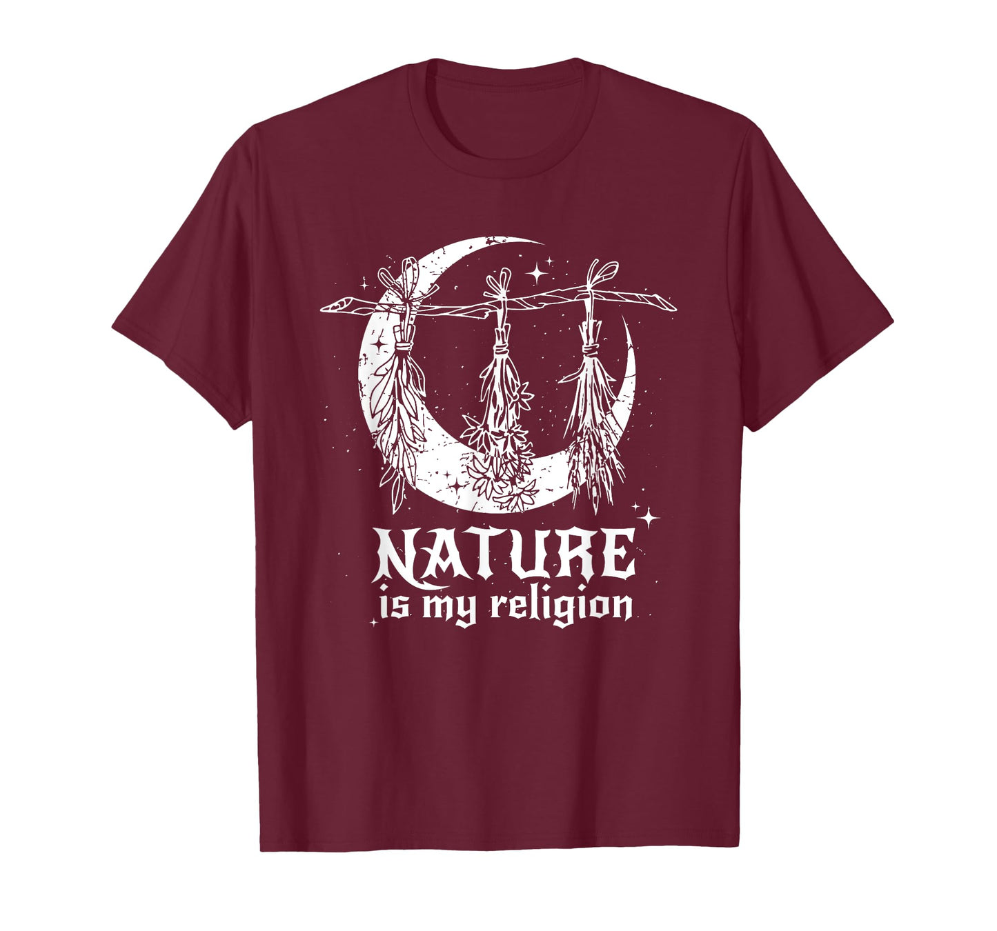 Nature Is My Religion Crescent Moon Wicca Pagan Witch Lover T-Shirt