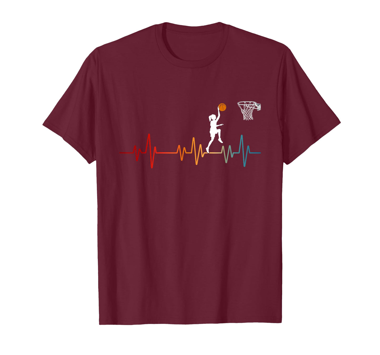 Basketball Heartbeat for Women and Girls T-Shirt