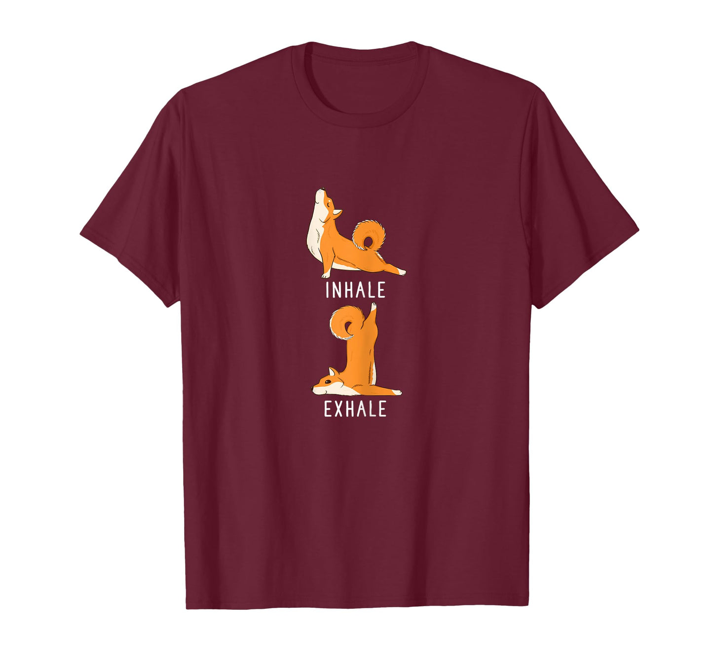 Inhale Exhale Shiba Inu Yoga Dog Tee Shirt T-Shirt for Women