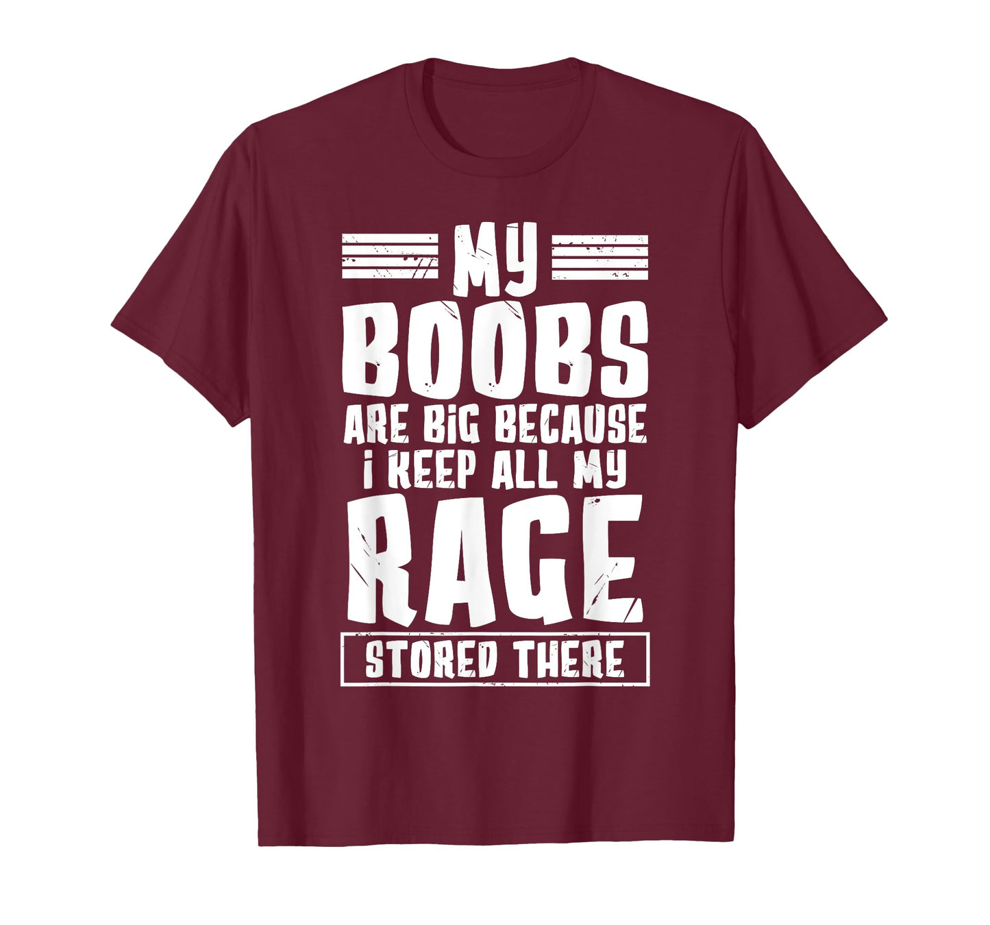 my boobs are big because i keep all my rage stored there T-Shirt