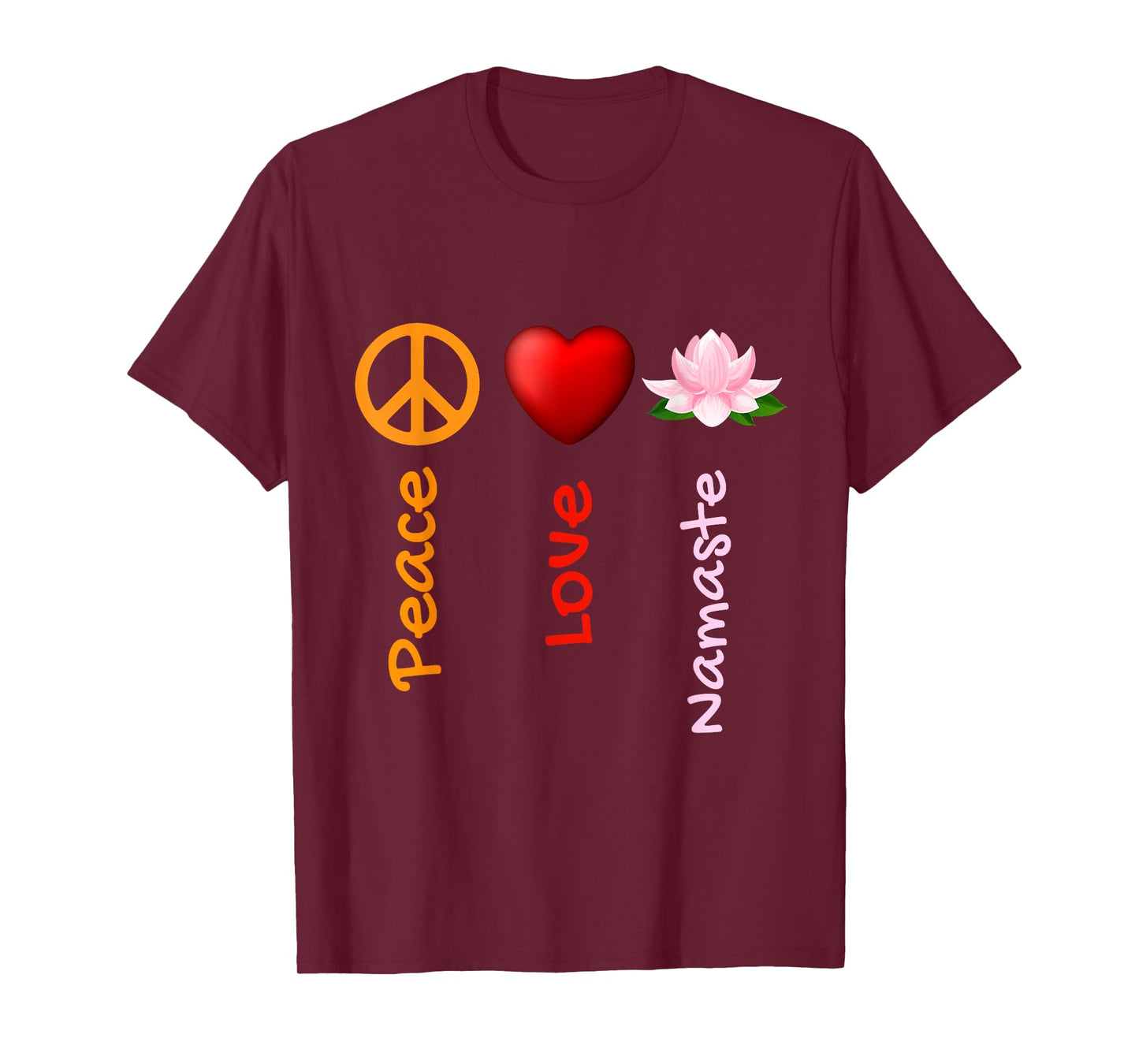 Peace Love Namaste Yoga,Yoga Gift Ideas,Yoga Lotus Flower T-Shirt