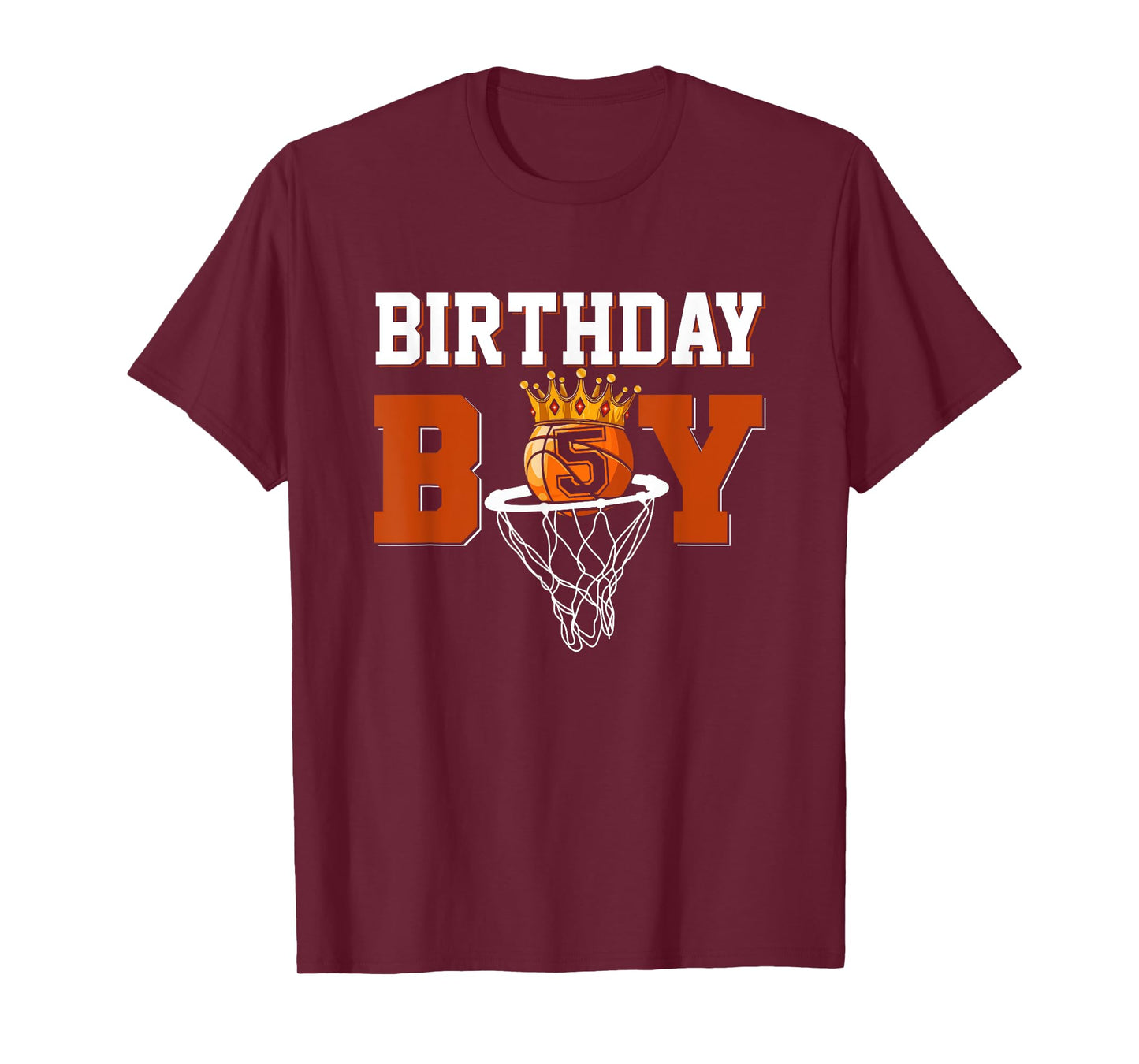 Kids 5th Birthday Basketball Gift Kids Boys 5 Years Old T-Shirt