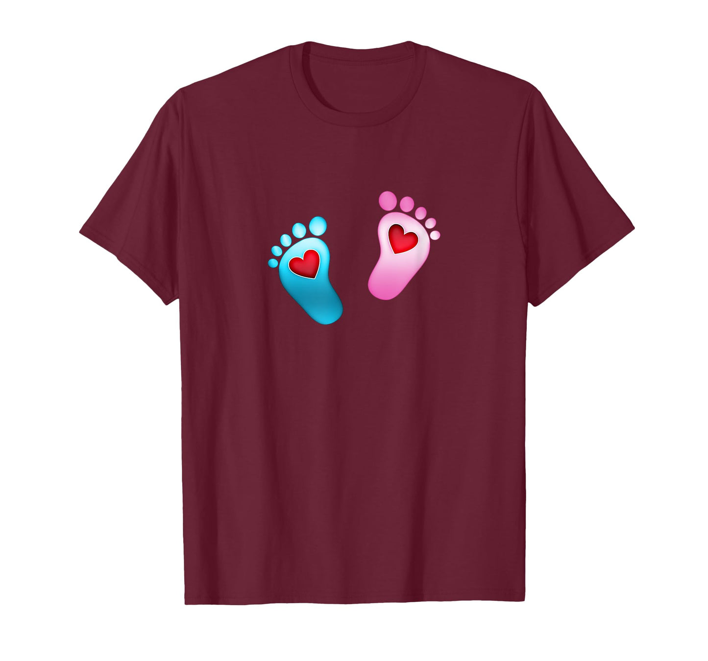 Baby footprint love heart foot feet boy girl valentine T-Shirt