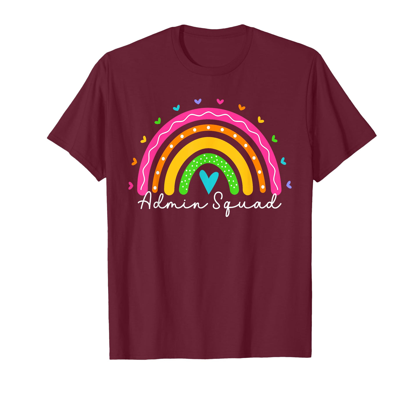 Admin Squad For Women School Administrator Assistant Rainbow T-Shirt