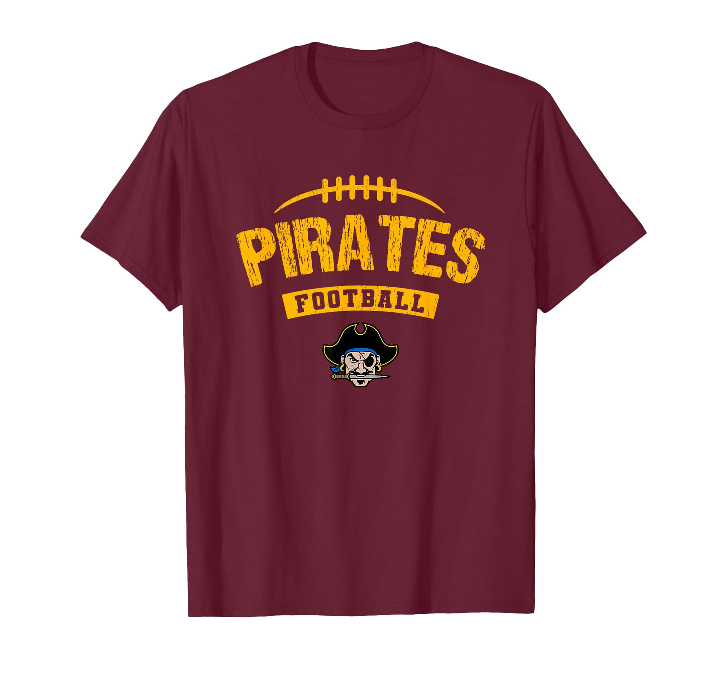 Fernandina Beach Pirates Logo Football Distressed HS T-Shirt