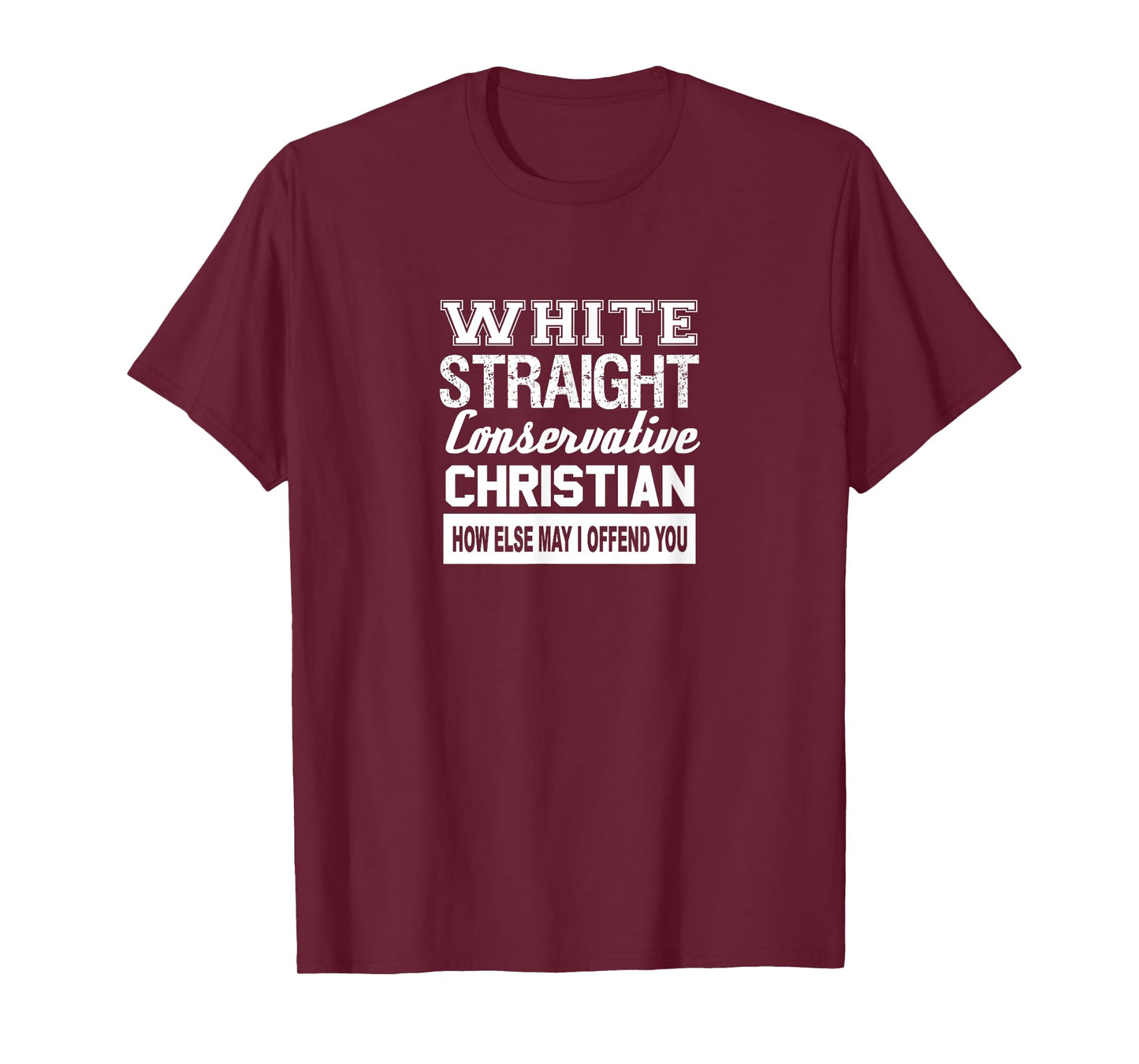 Sarcastic White Straight Conservative Christian T-Shirt T-Shirt