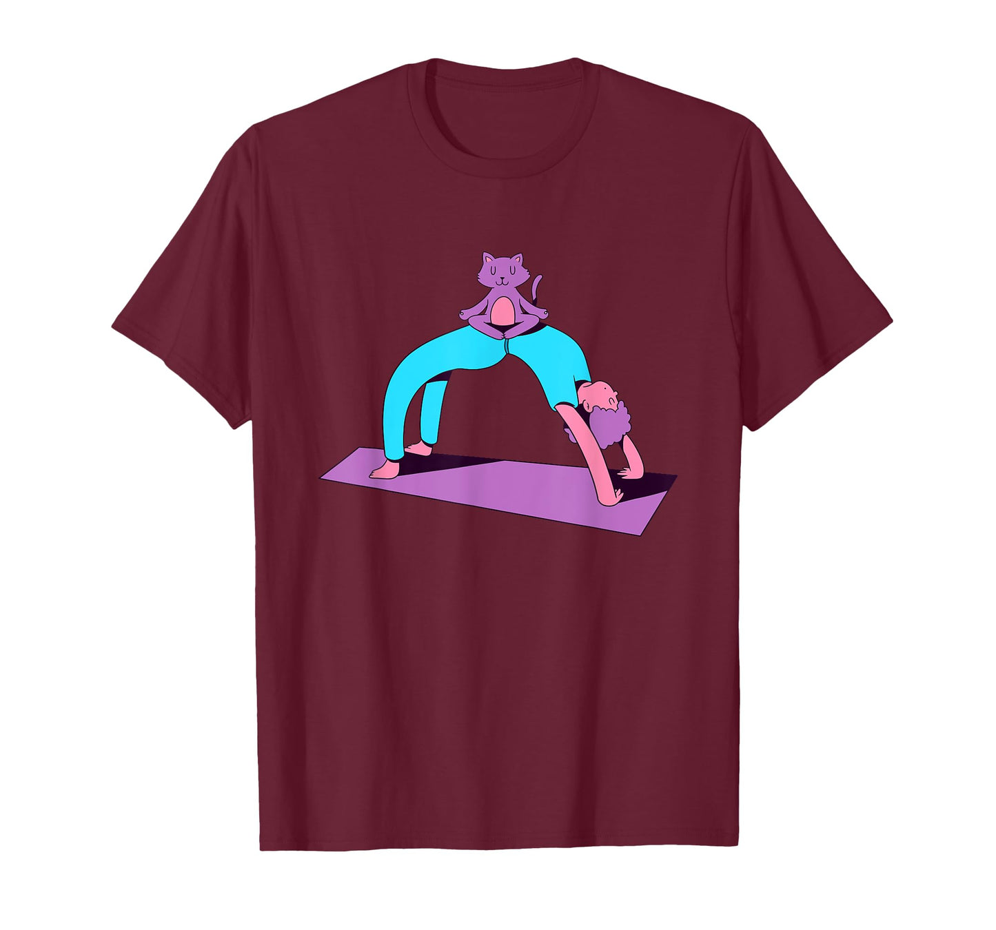 Funny Yoga With A Cat Graphic Men Women T-Shirt