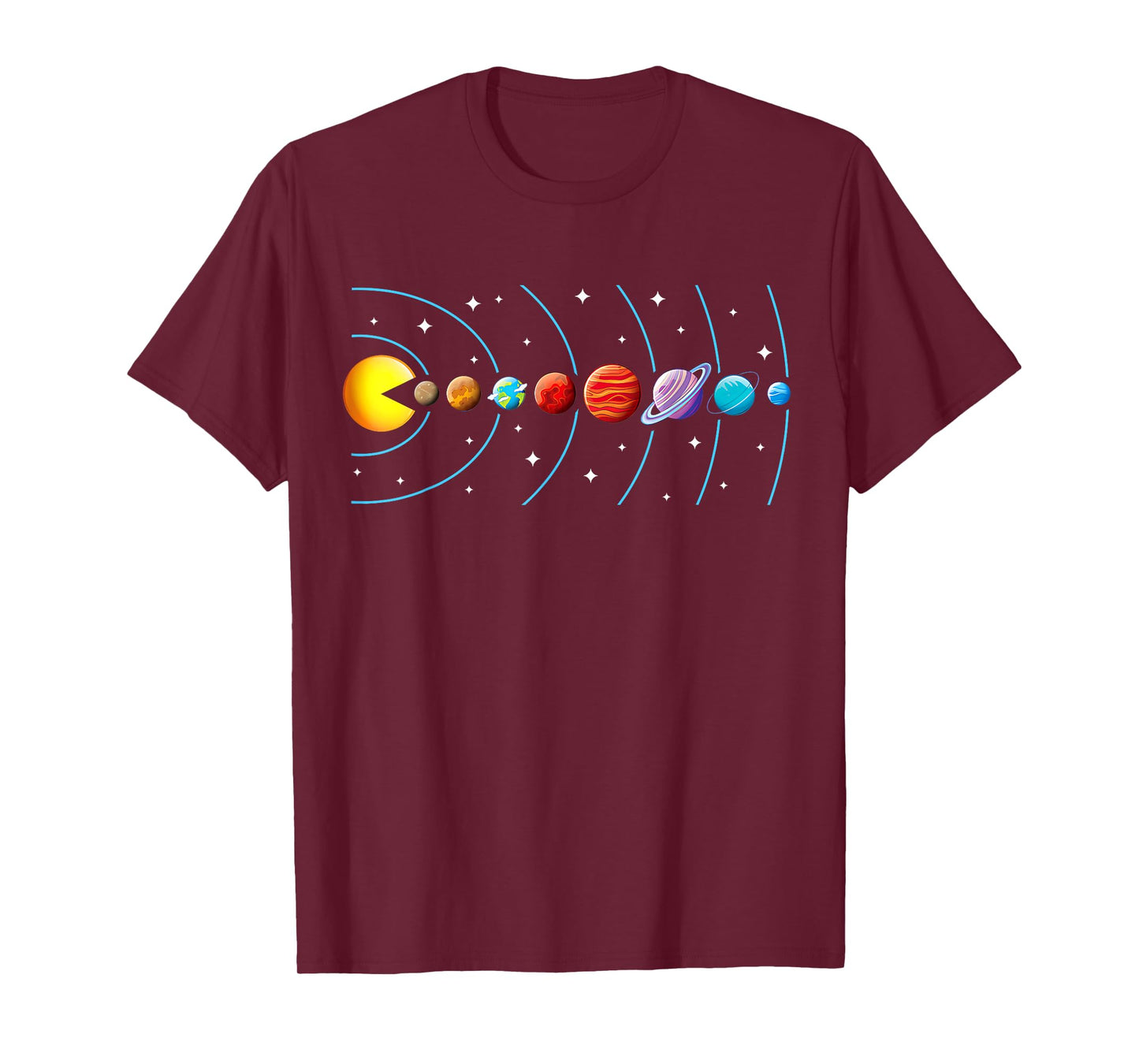 Funny Solar System Astronaut Space Video Game Eating Planets T-Shirt