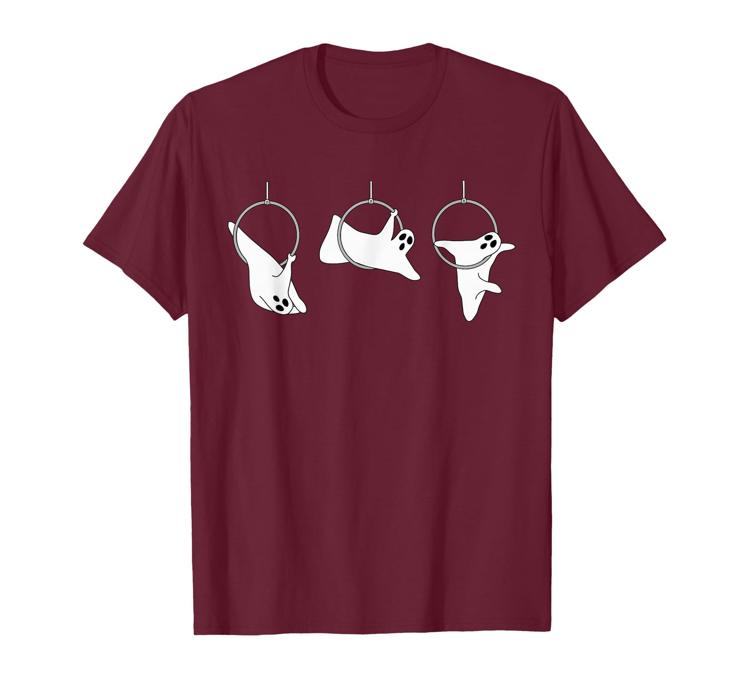 Spooky Ghost Aerial Hoop Halloween Lyra Aerial Dance Lyra T-Shirt