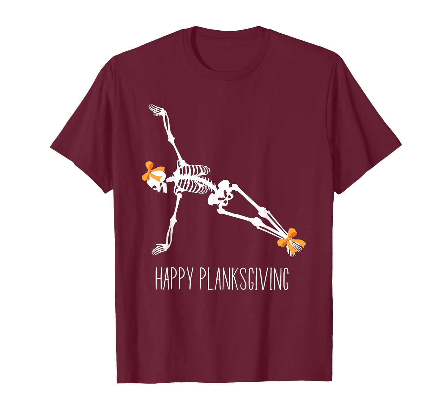 Happy Planksgiving Flowy Yoga Skeleton Thanksgiving Yoga T-Shirt