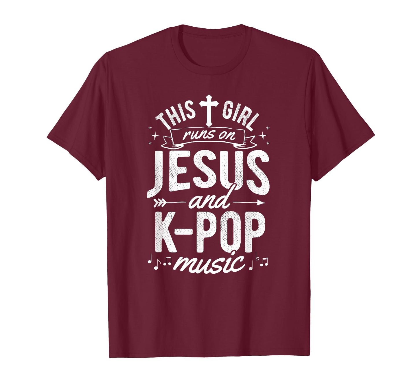Korean K-Pop Girl Women Gift Runs On Jesus T-Shirt