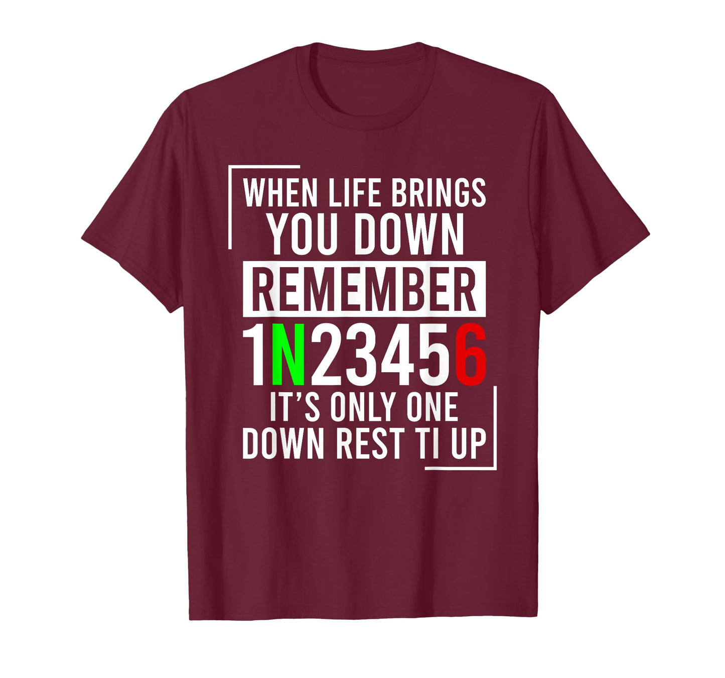 1N23456 Motorcycle Gear Shift Motorcyclist T-Shirt