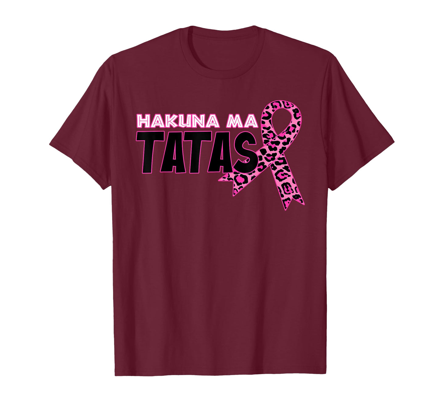 Hakuna Ma Tatas Breast Cancer Awareness Leopard Pink Ribbon T-Shirt