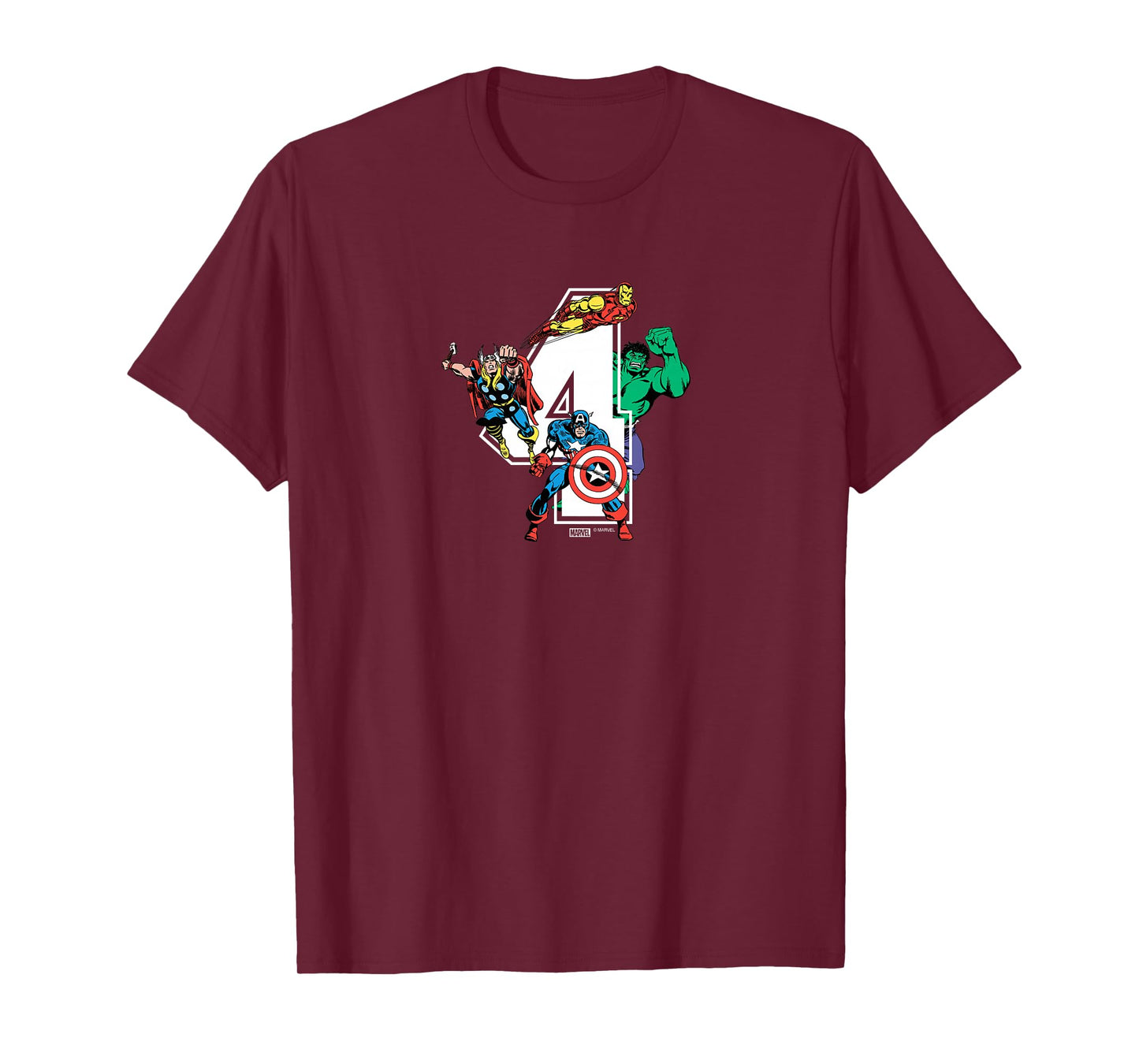Kids Marvel - Avengers 4th Birthday T-Shirt