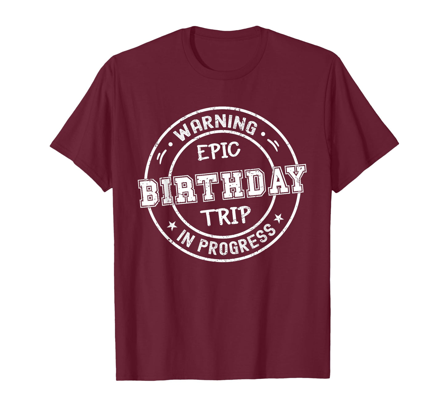 Funny Matching Warning Epic Birthday Trip 2025 In Progress T-Shirt