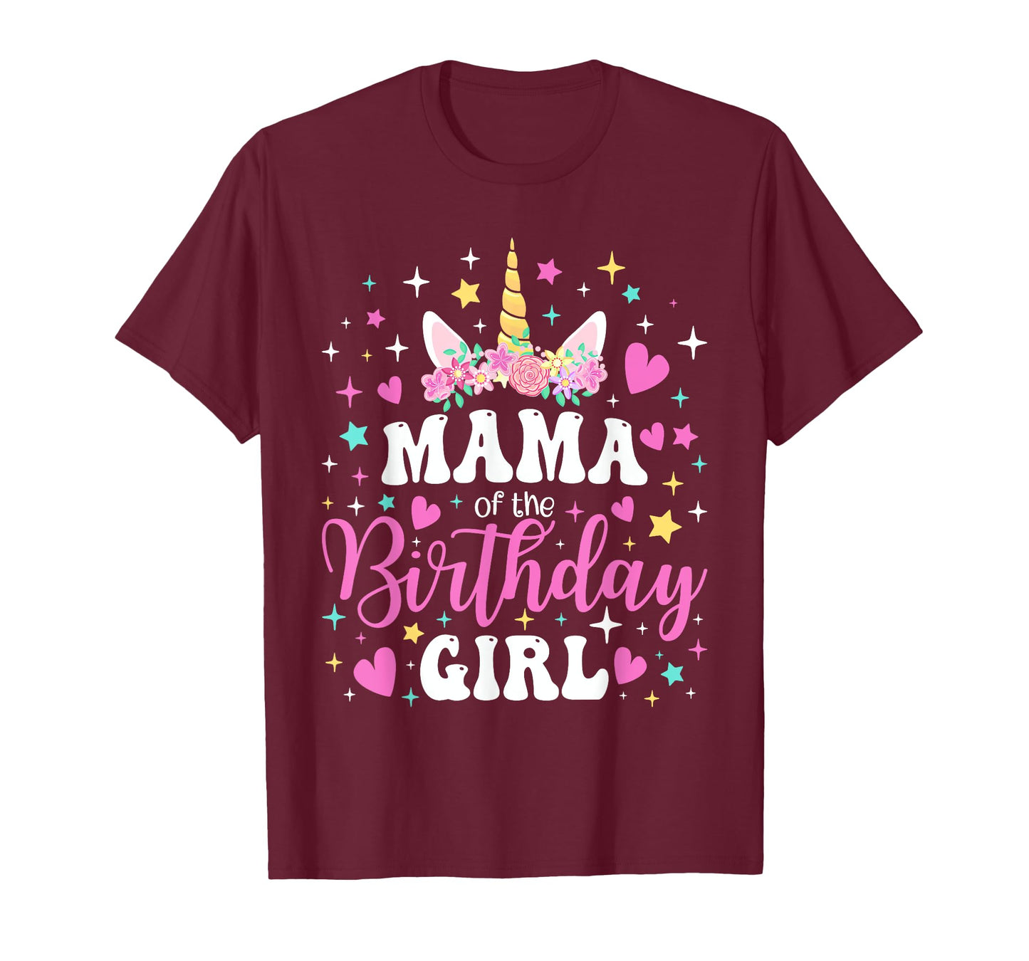 Unicorn Mama of the Birthday Girl Family Matching Party Tee T-Shirt