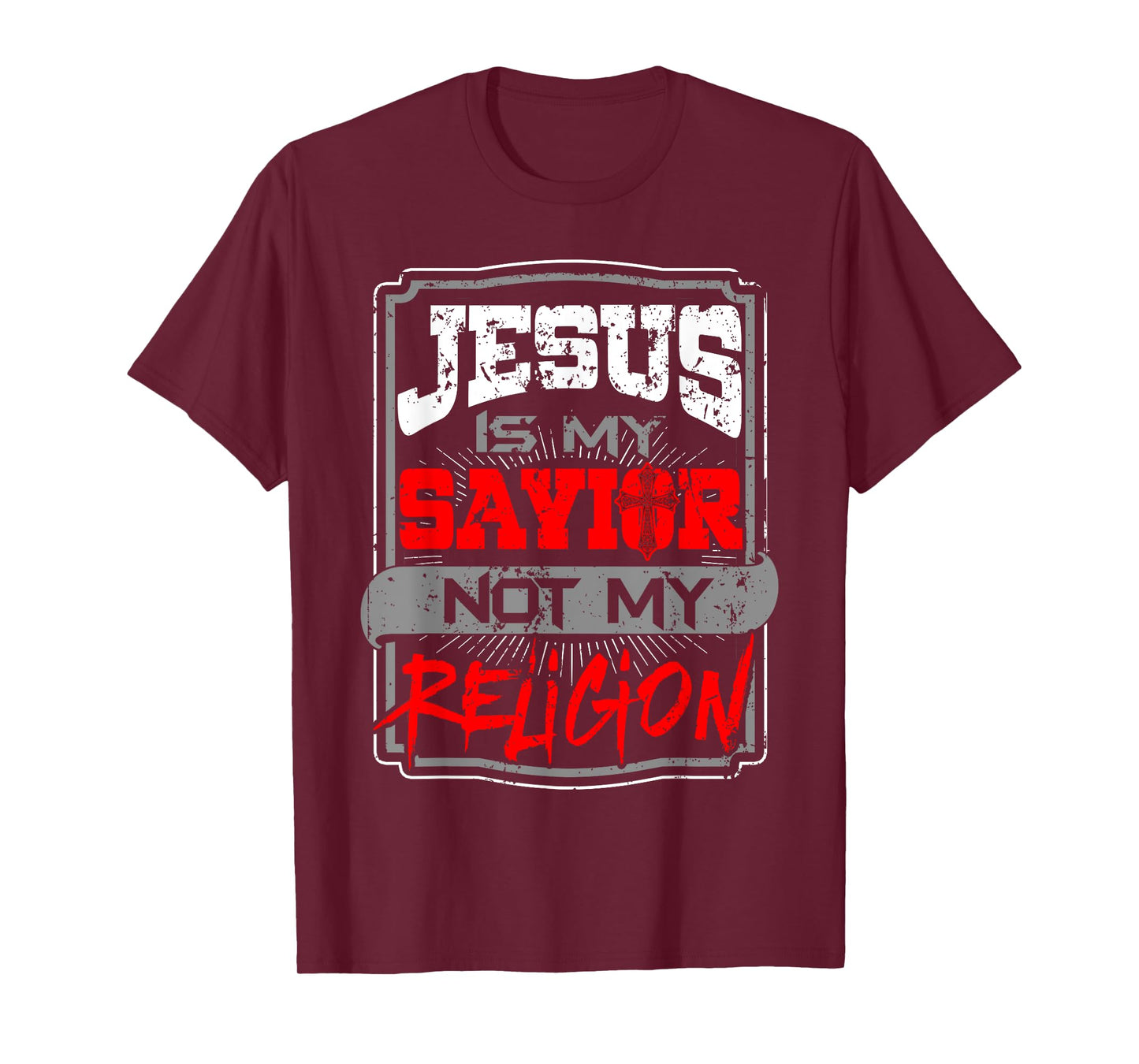 Christian T Shirt Jesus Is My Savior Not My Religion T-Shirt