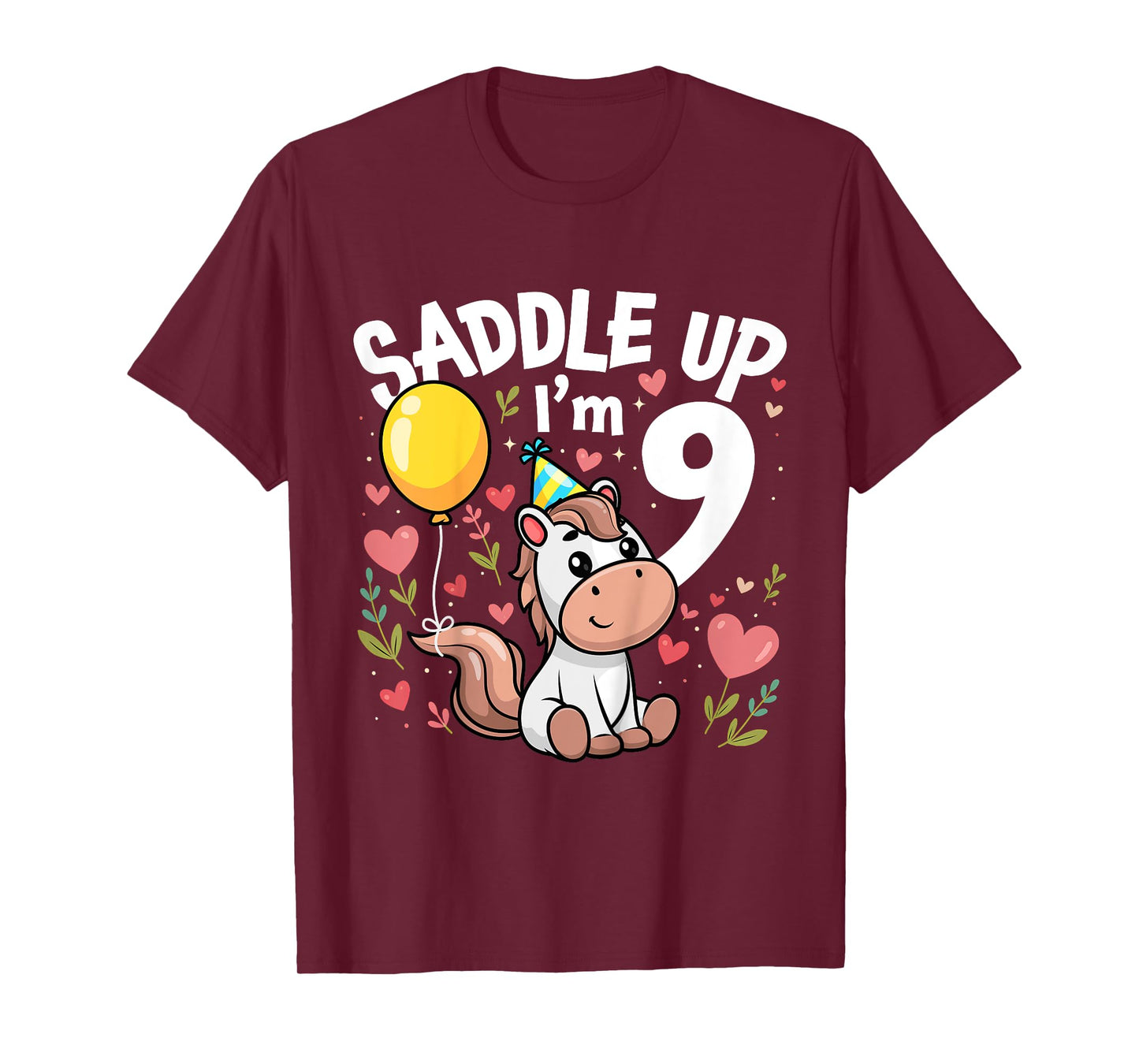 9 Years Old Girl Horses 9th Horse Birthday Girl T-Shirt