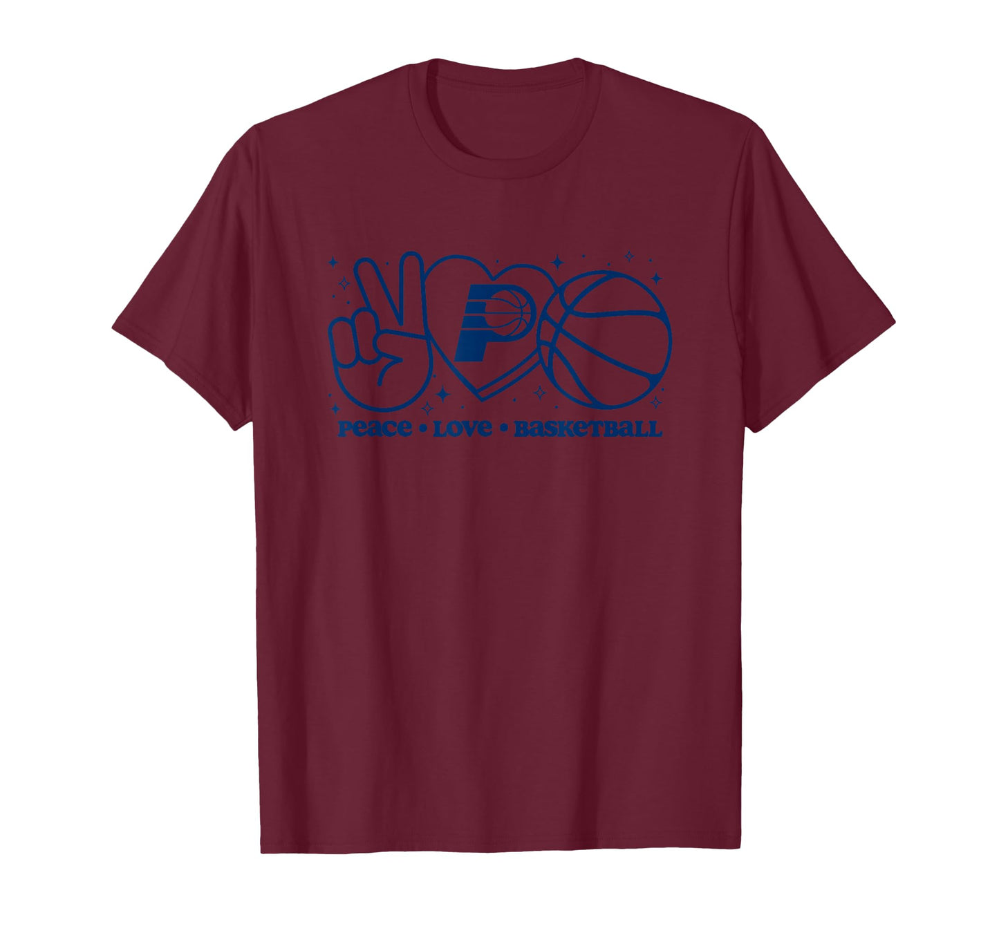 NBA Indiana Pacers Peace Love Basketball T-Shirt
